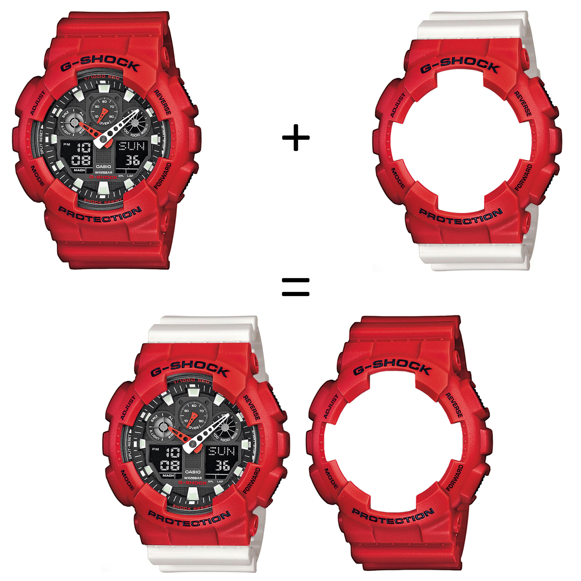 Casio SET GA-100B-4AER + BEZEL 10395289 + PASEK 10395227 zegarek - miniatura 2