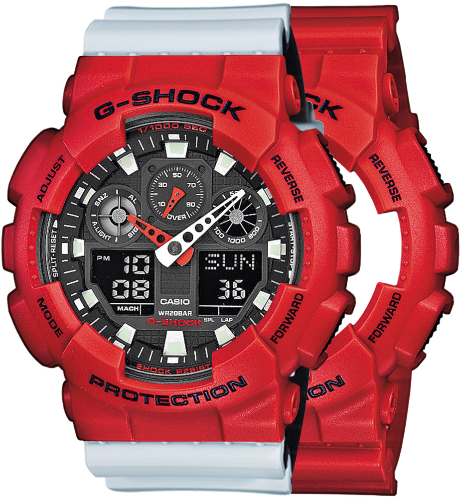 G-SHOCK SET GA-100B-4AER + BEZEL 10395289 + PASEK 10527469
