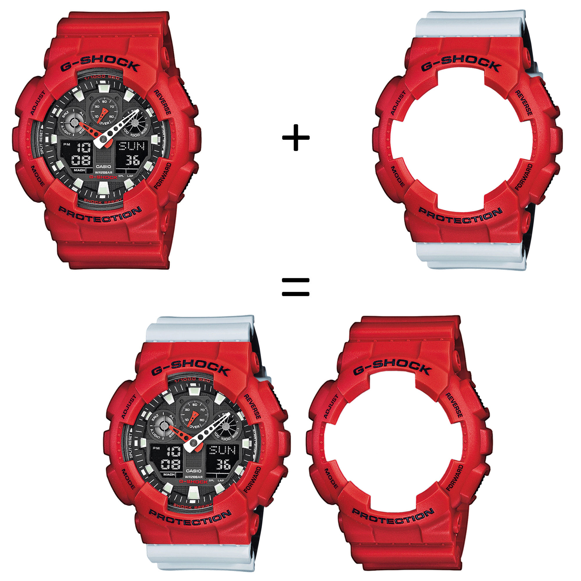 Casio SET GA-100B-4AER + BEZEL 10395289 + PASEK 10527469 zegarek - miniatura 2