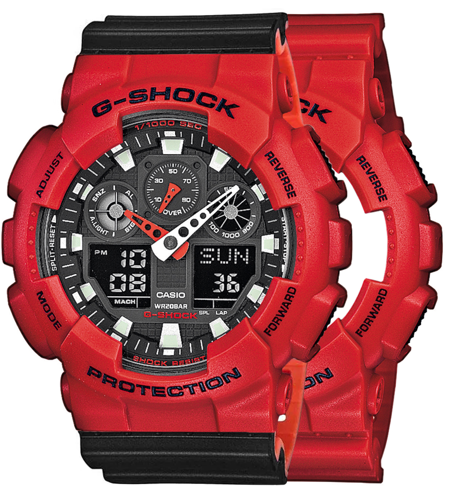 G-SHOCK SET GA-100B-4AER + BEZEL 10395289 + PASEK 10577142