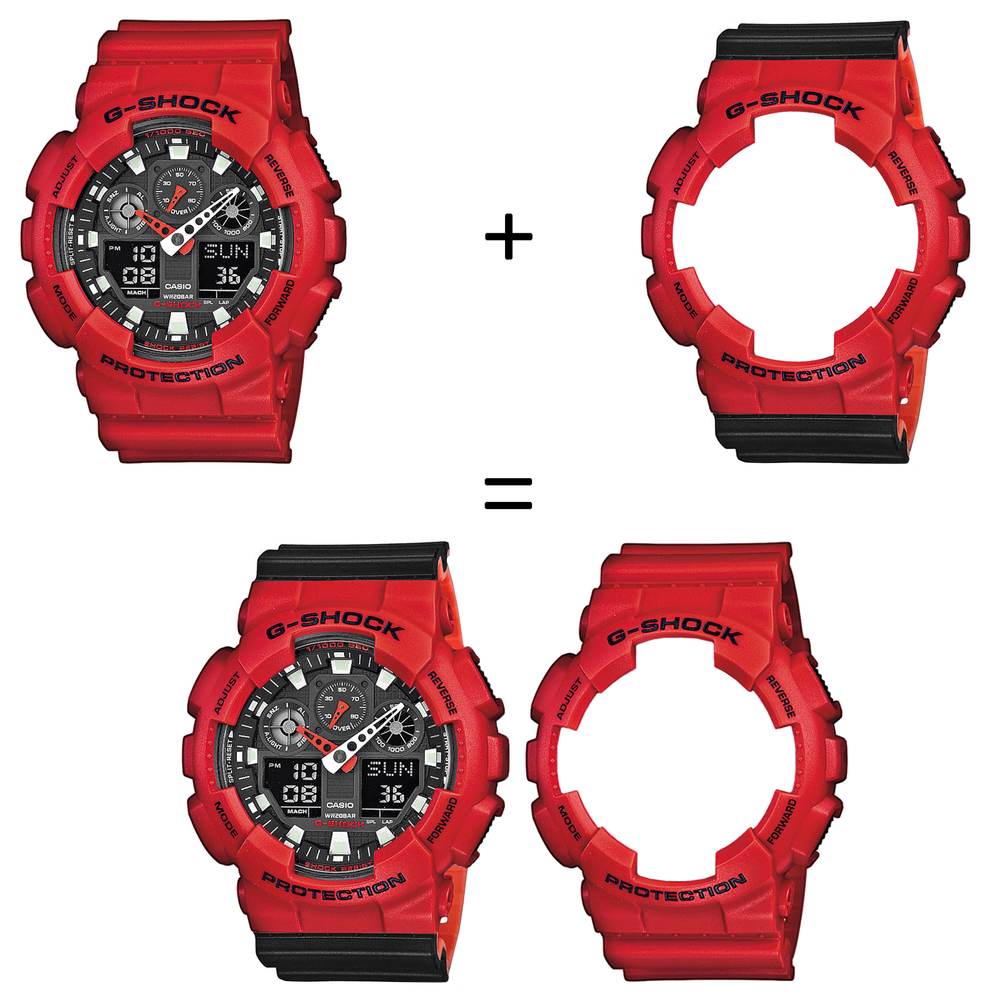 Casio SET GA-100B-4AER + BEZEL 10395289 + PASEK 10577142 zegarek - miniatura 2