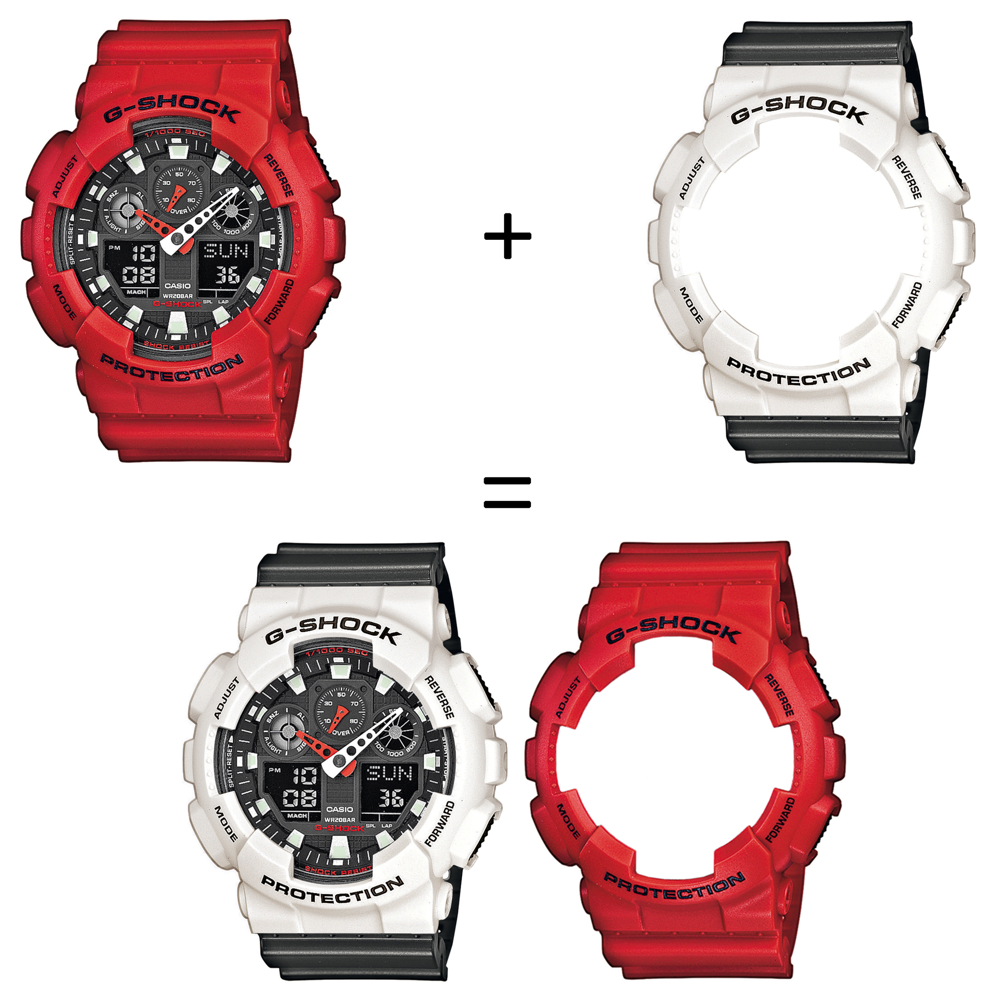 Casio SET GA-100B-4AER + BEZEL 10395292 + PASEK 10467764 zegarek - miniatura 2
