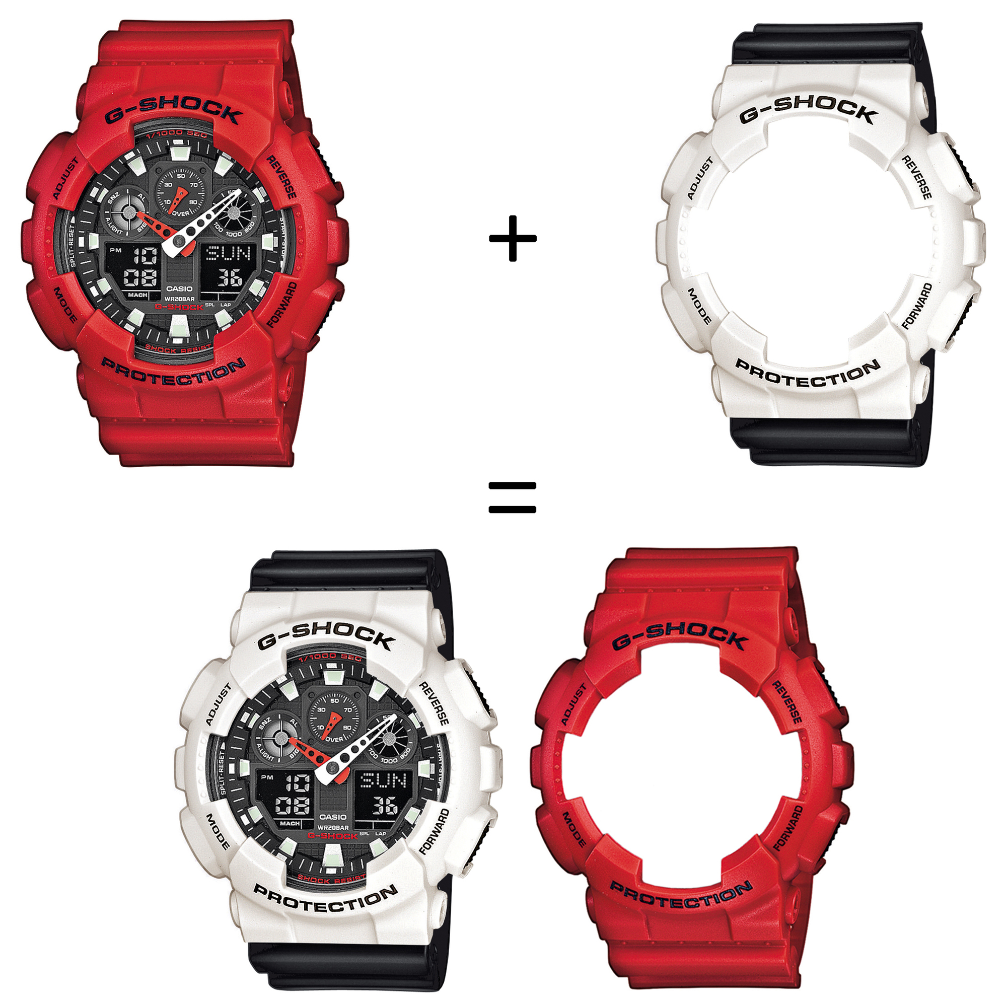 Casio SET GA-100B-4AER + BEZEL 10395292 + PASEK 10536683 zegarek - miniatura 2