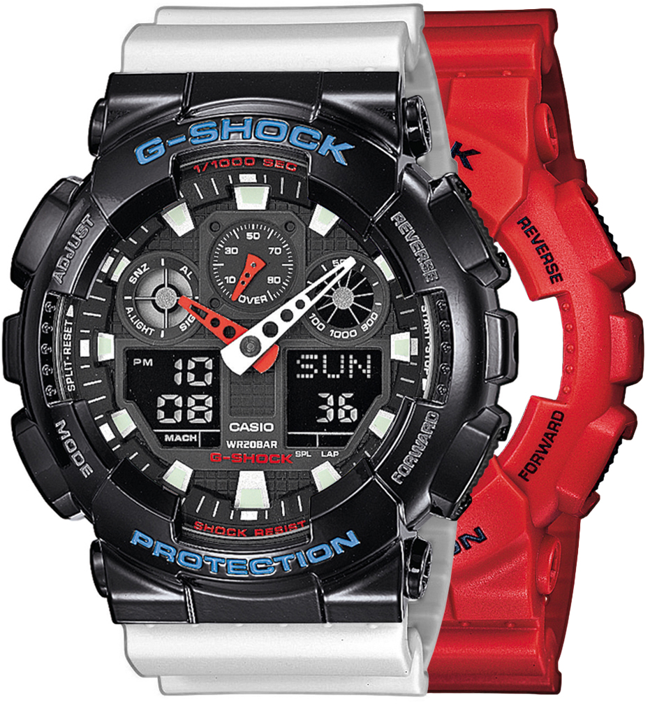 G-SHOCK SET GA-100B-4AER + BEZEL 10407691 + PASEK 10430571