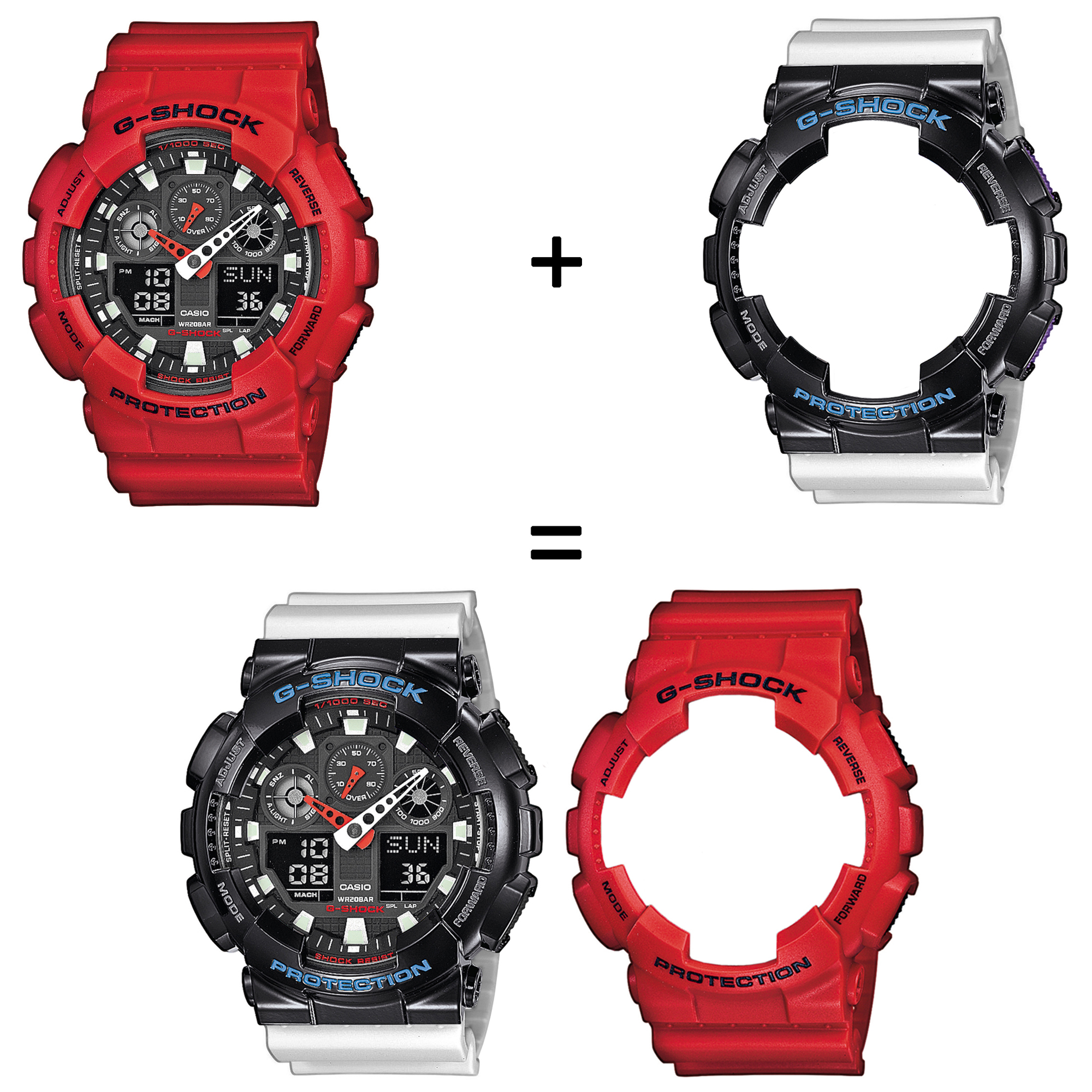 Casio SET GA-100B-4AER + BEZEL 10407691 + PASEK 10430571 zegarek - miniatura 2