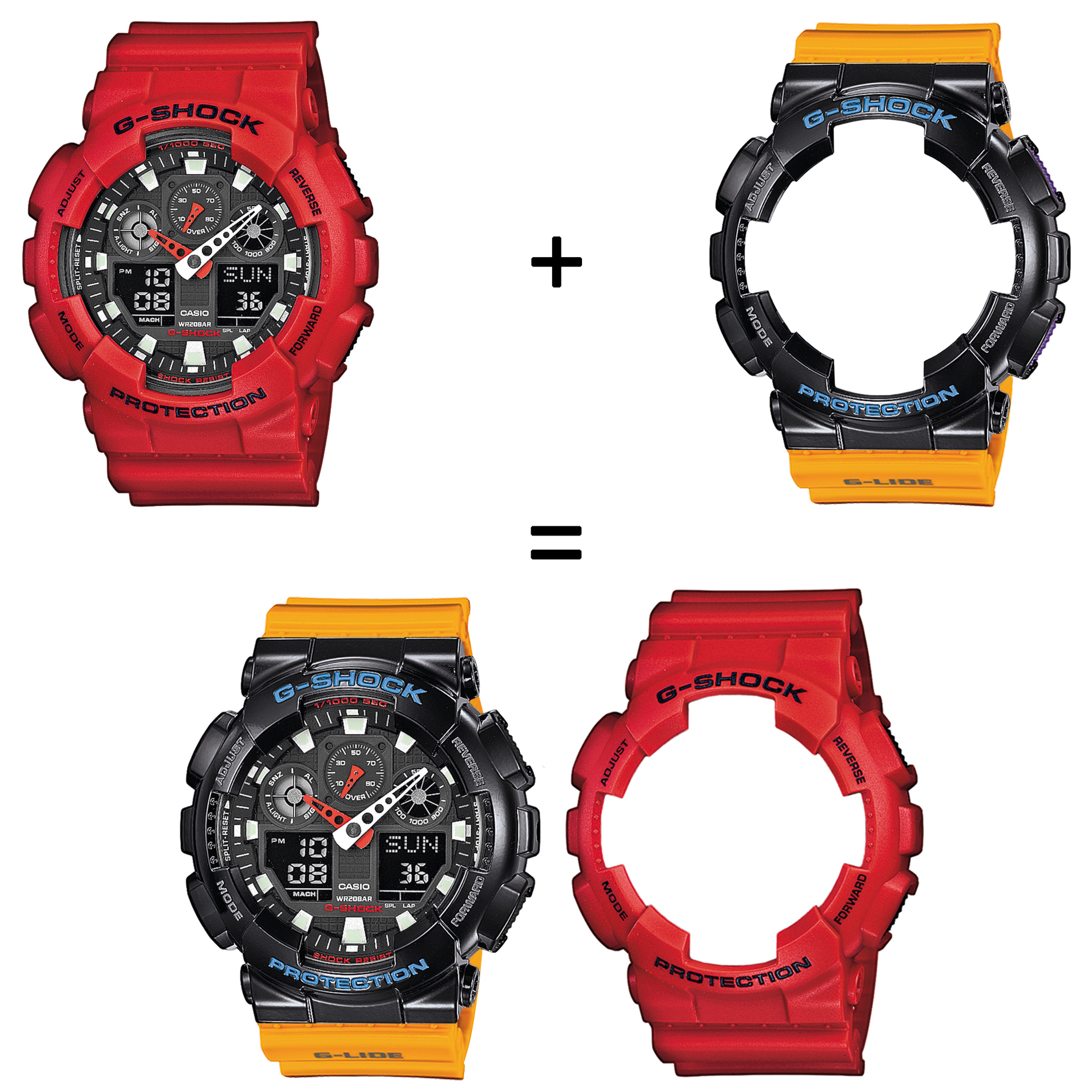 Casio SET GA-100B-4AER + BEZEL 10407691 + PASEK 10457913 zegarek - miniatura 2