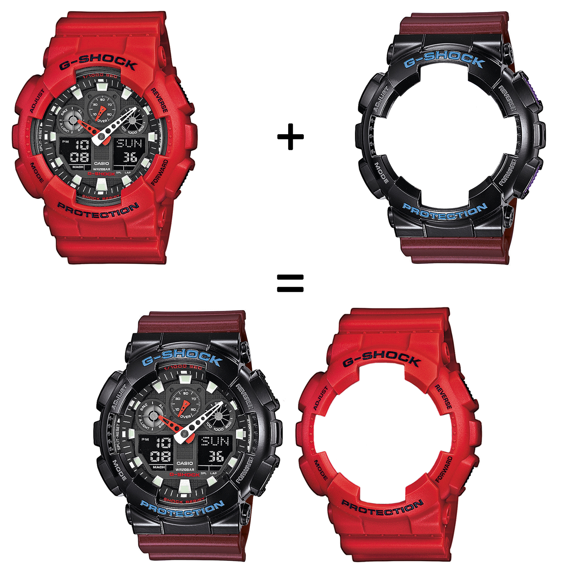Casio SET GA-100B-4AER + BEZEL 10407691 + PASEK 10477355 zegarek - miniatura 2