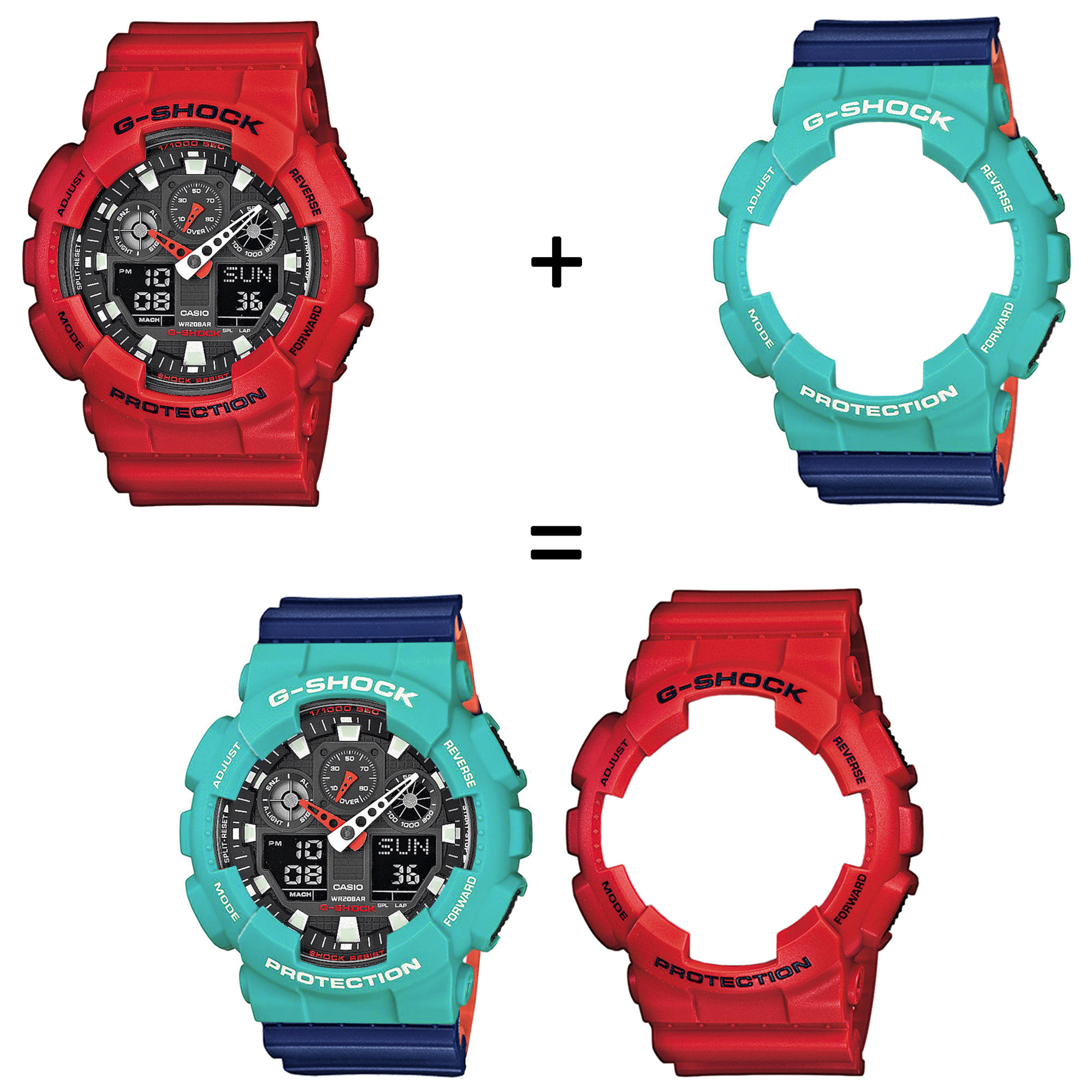 Casio SET GA-100B-4AER + BEZEL 10410475 + PASEK 10527467 zegarek - miniatura 2
