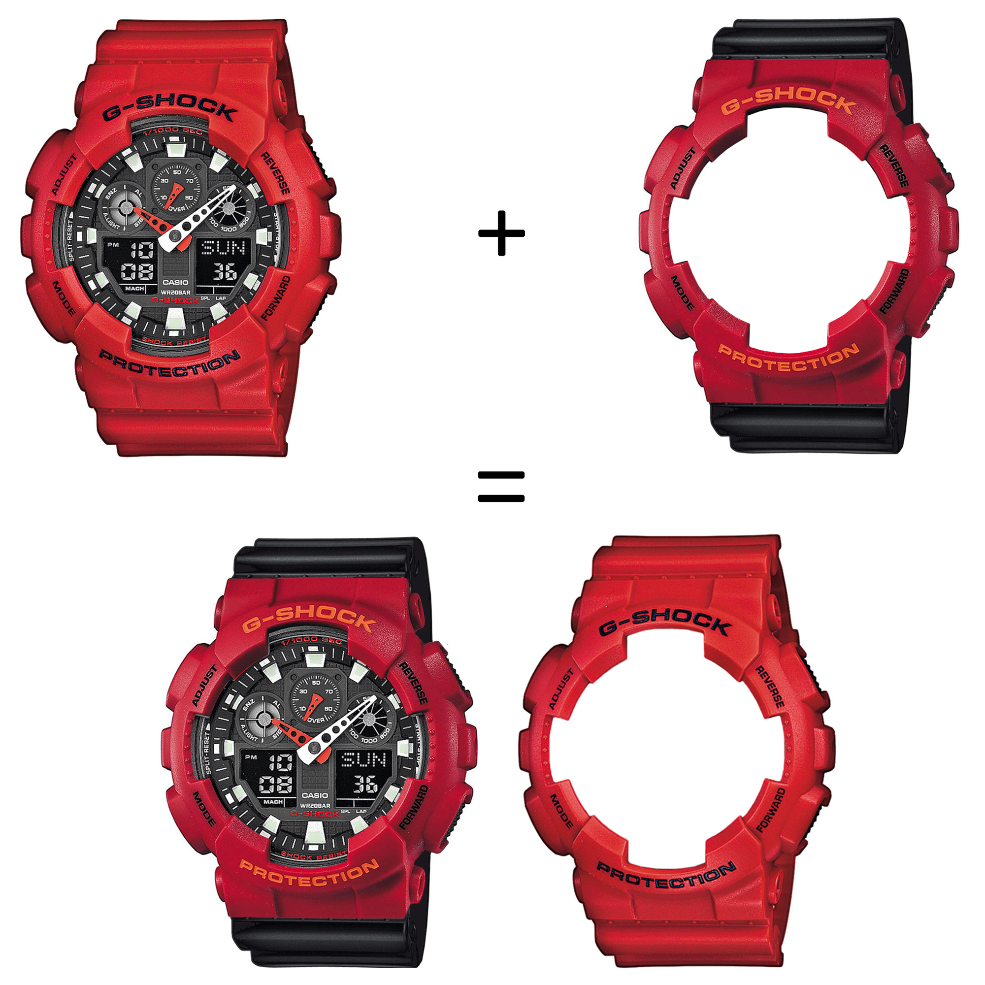 Casio SET GA-100B-4AER + BEZEL 10441433 + PASEK 10347688 zegarek - miniatura 2