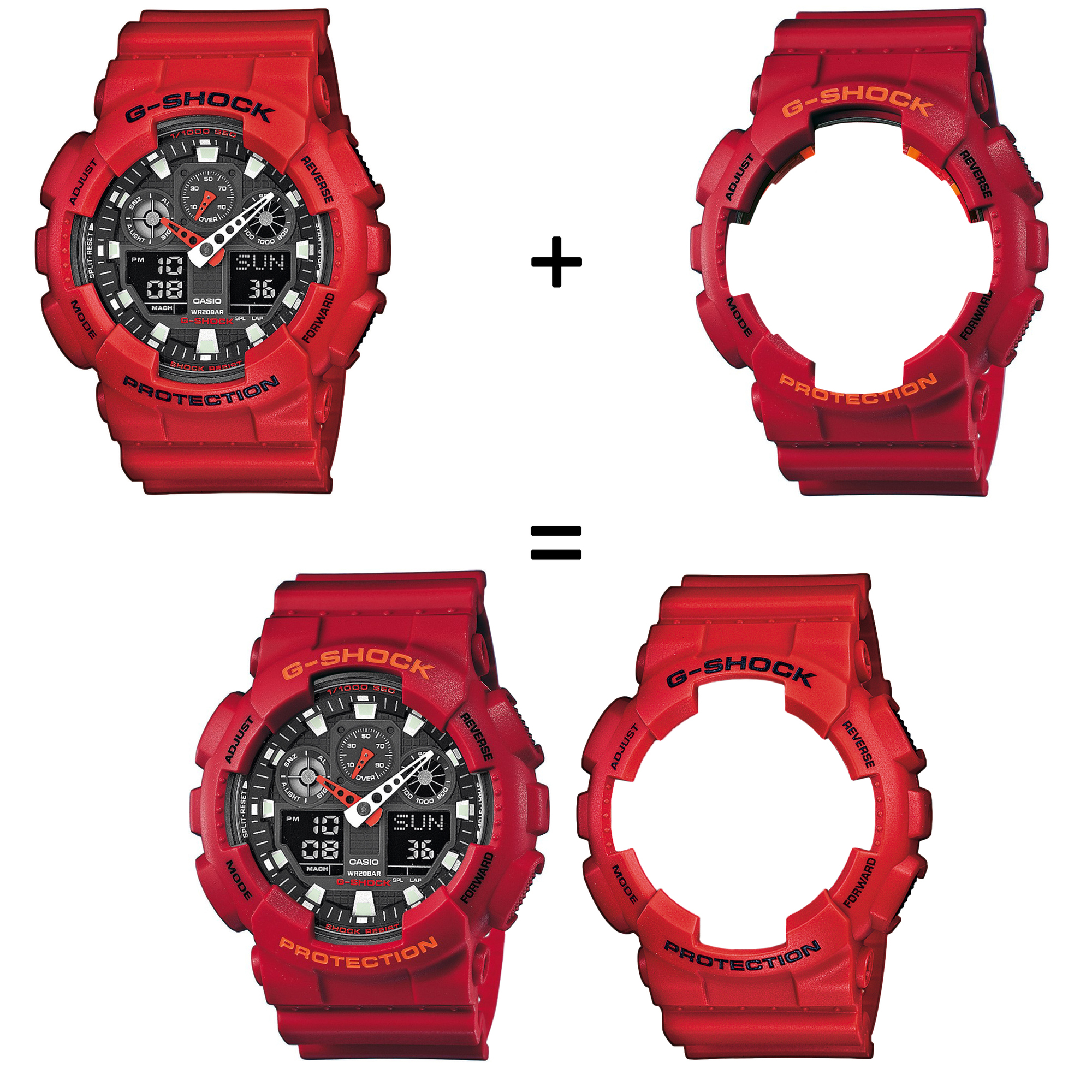 Casio SET GA-100B-4AER + BEZEL 10441433 + PASEK 10395226 zegarek - miniatura 2