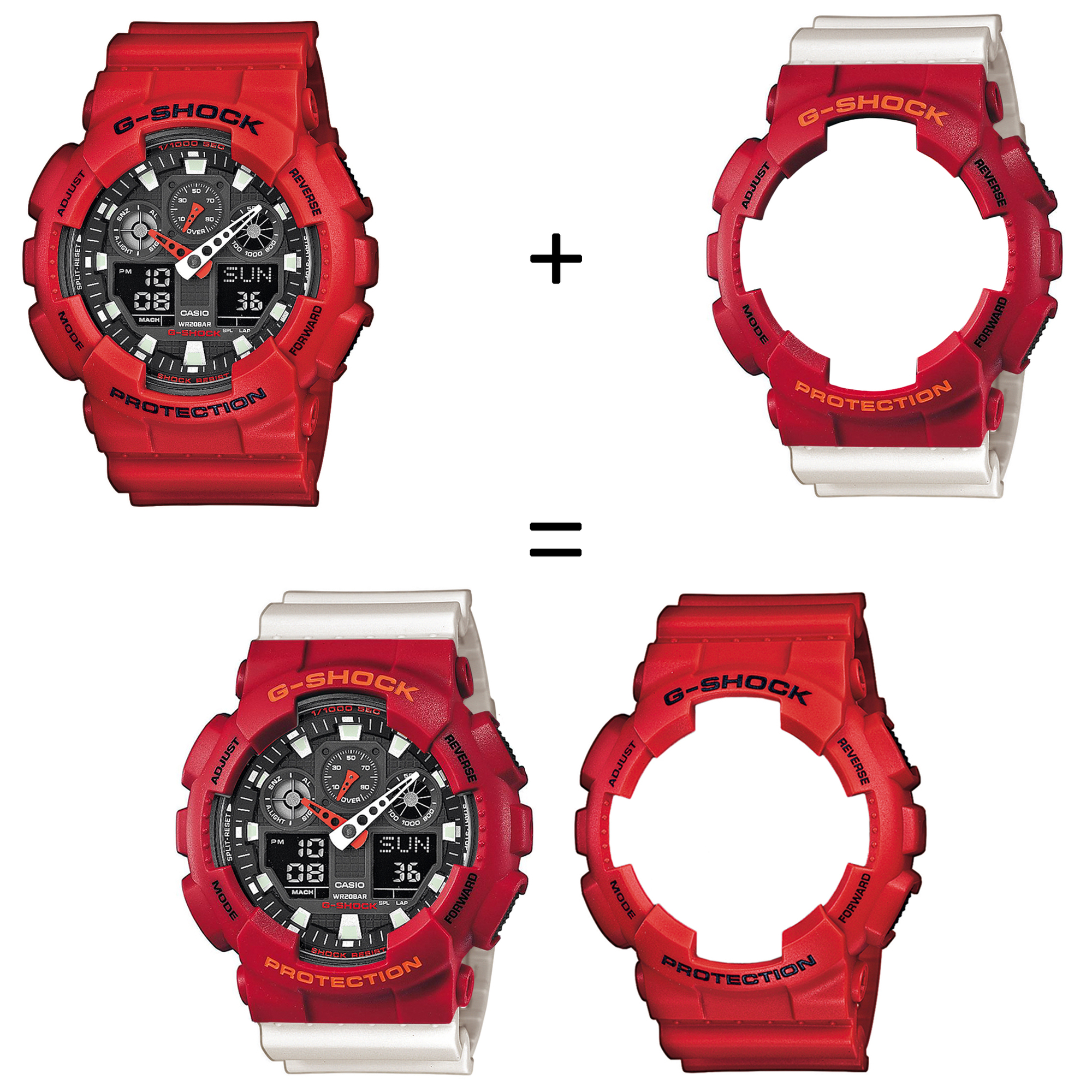 Casio SET GA-100B-4AER + BEZEL 10441433 + PASEK 10395227 zegarek - miniatura 2