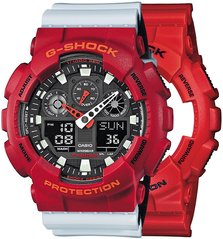 G-SHOCK SET GA-100B-4AER + BEZEL 10441433 + PASEK 10527469