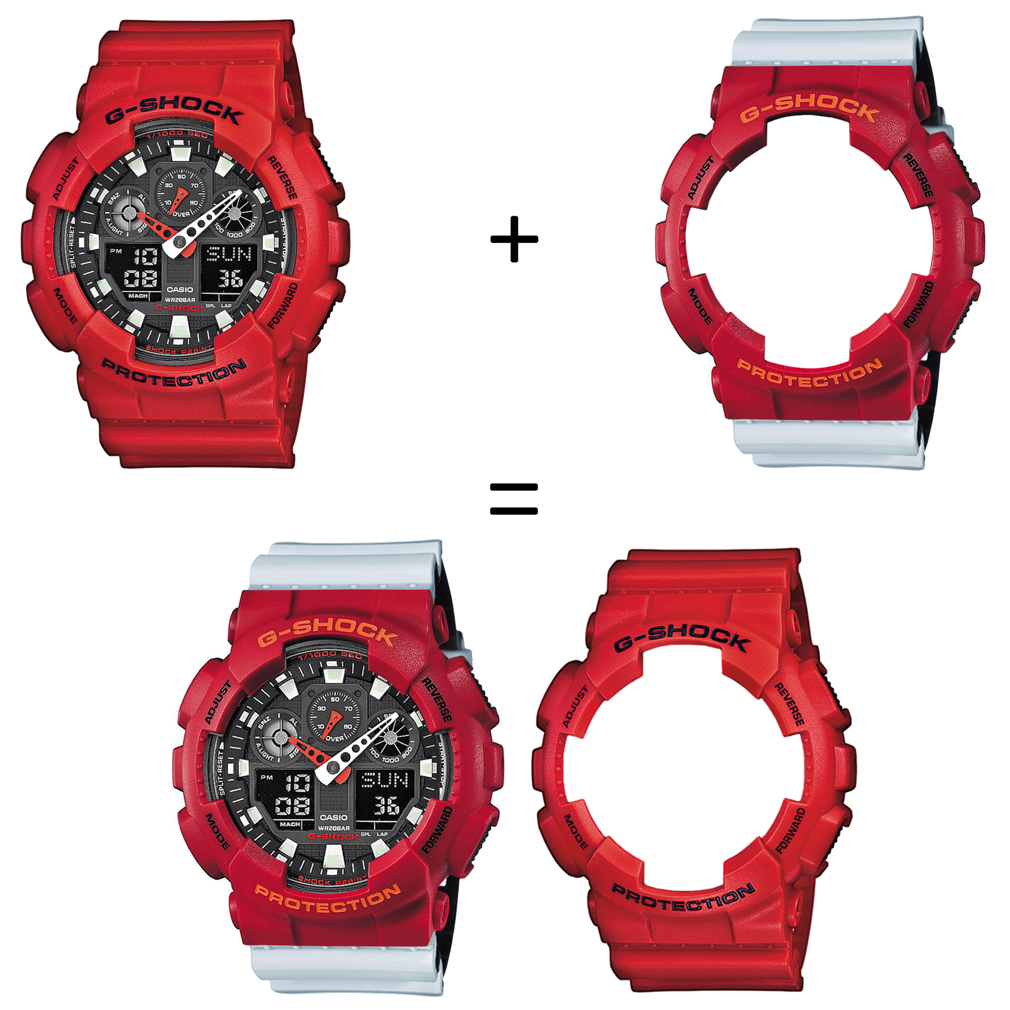 Casio SET GA-100B-4AER + BEZEL 10441433 + PASEK 10527469 zegarek - miniatura 2