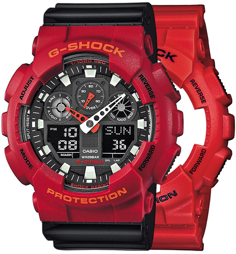 G-SHOCK SET GA-100B-4AER + BEZEL 10441433 + PASEK 10536683