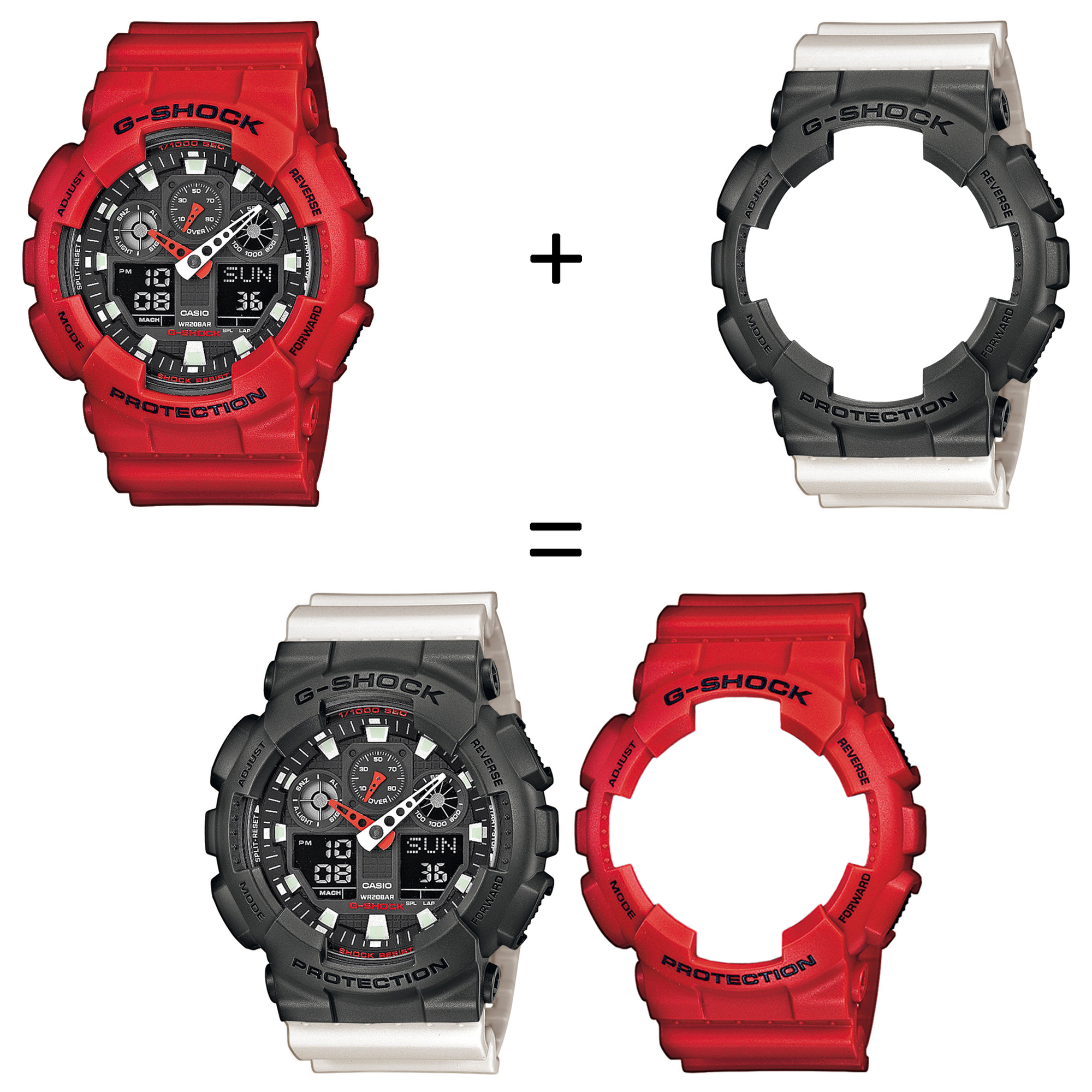 Casio SET GA-100B-4AER + BEZEL 10467795 + PASEK 10395227 zegarek - miniatura 2