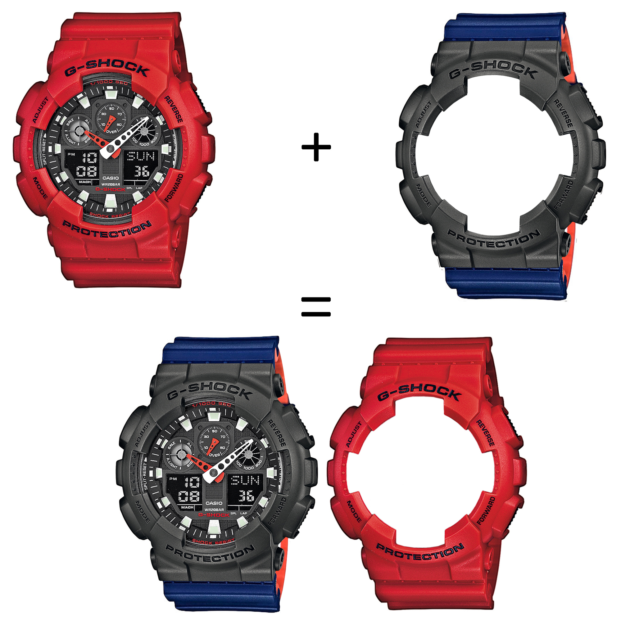 Casio SET GA-100B-4AER + BEZEL 10467795 + PASEK 10527467 zegarek - miniatura 2