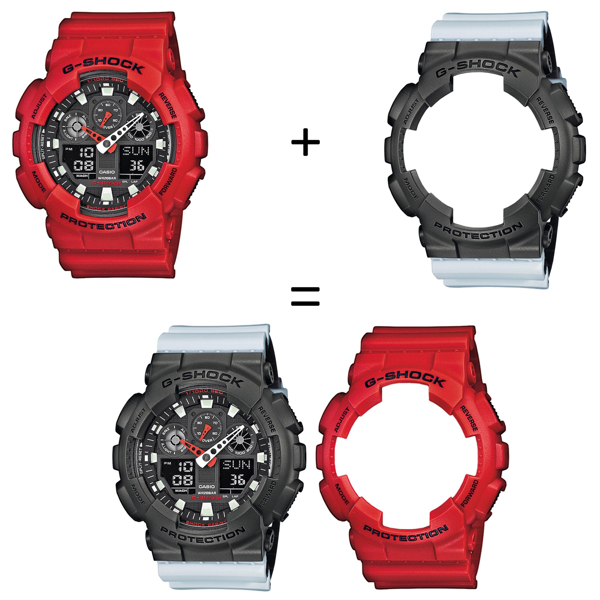 Casio SET GA-100B-4AER + BEZEL 10467795 + PASEK 10527469 zegarek - miniatura 2