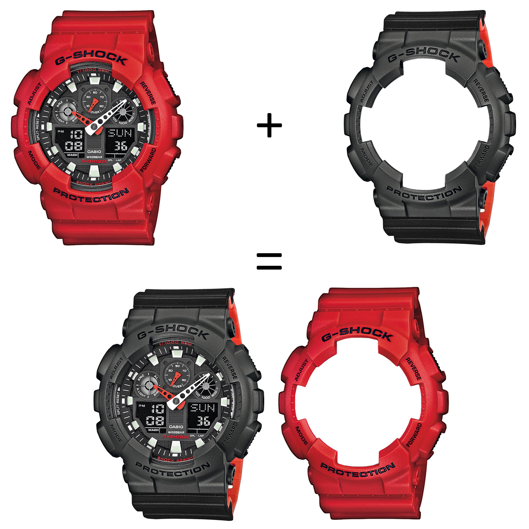 Casio SET GA-100B-4AER + BEZEL 10467795 + PASEK 10577142 zegarek - miniatura 2