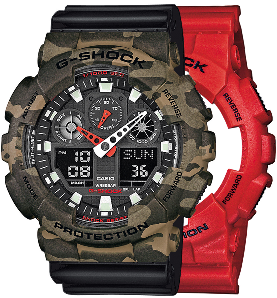 G-SHOCK SET GA-100B-4AER + BEZEL 10507070 + PASEK 10536683