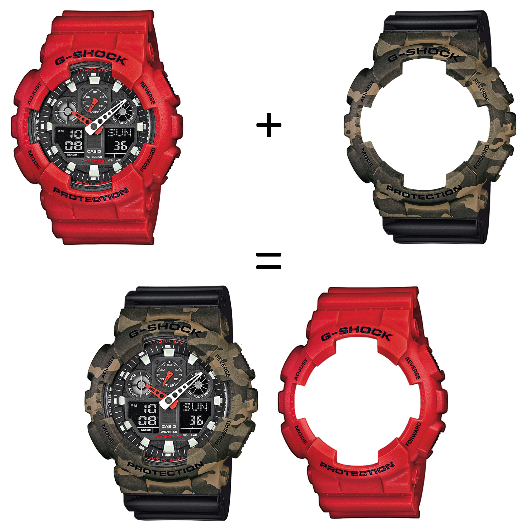 Casio SET GA-100B-4AER + BEZEL 10507070 + PASEK 10536683 zegarek - miniatura 2