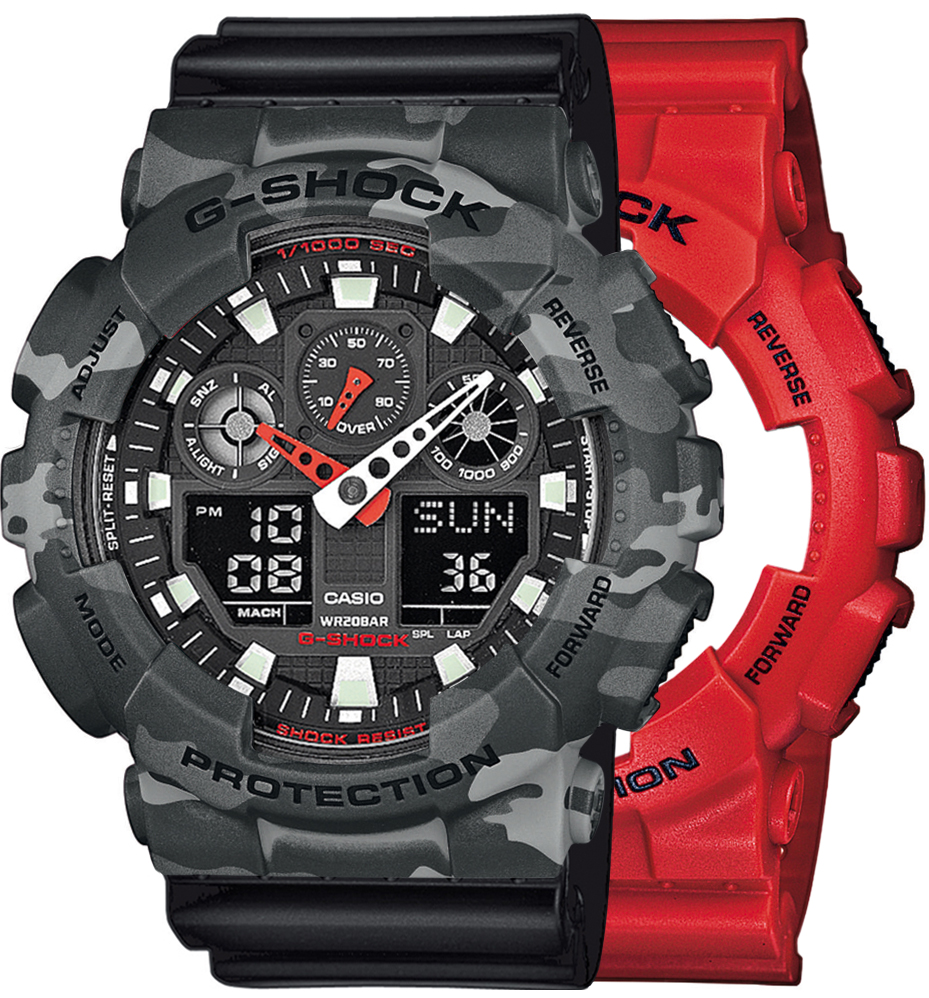 G-SHOCK SET GA-100B-4AER + BEZEL 10507071 + PASEK 10536683