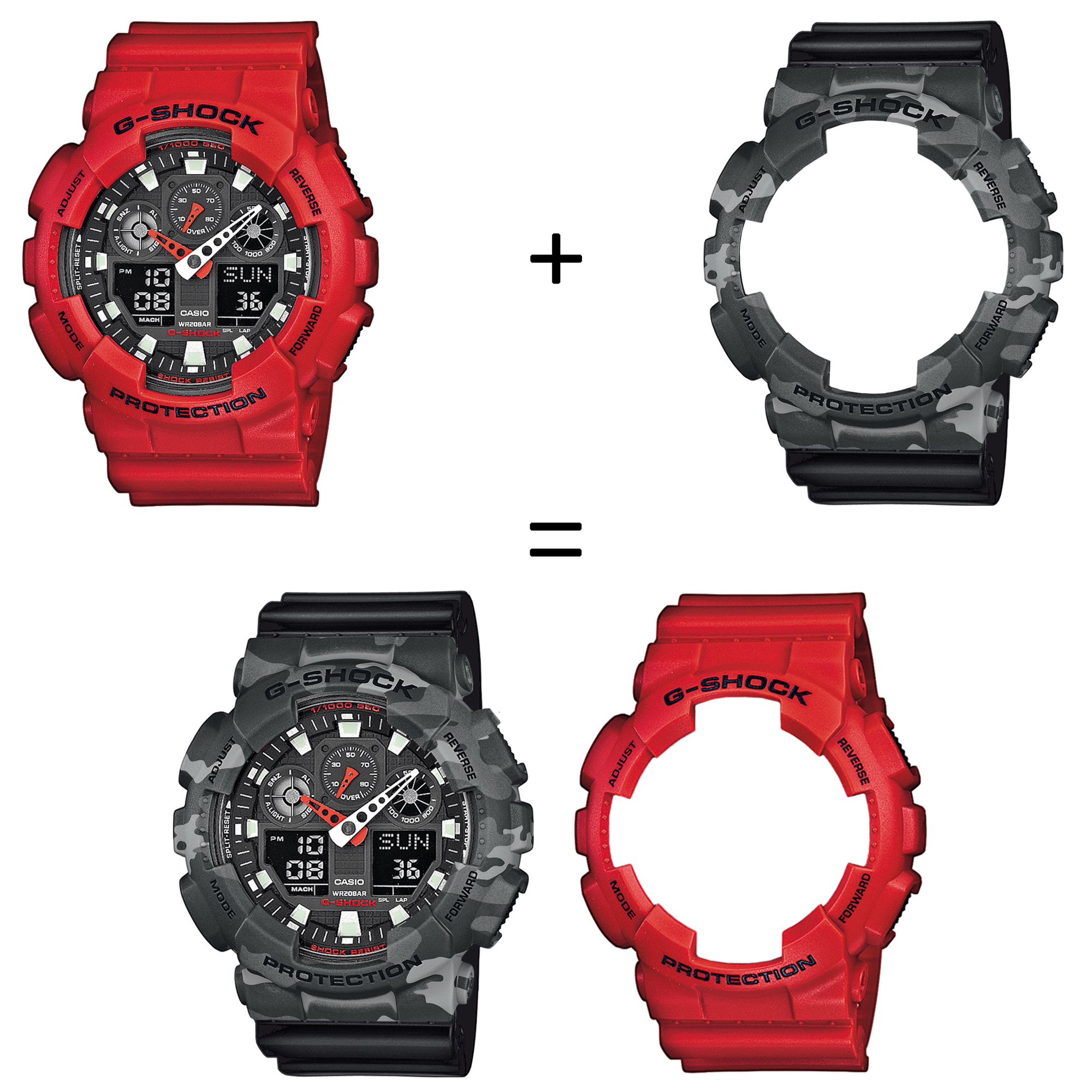 Casio SET GA-100B-4AER + BEZEL 10507071 + PASEK 10536683 zegarek - miniatura 2