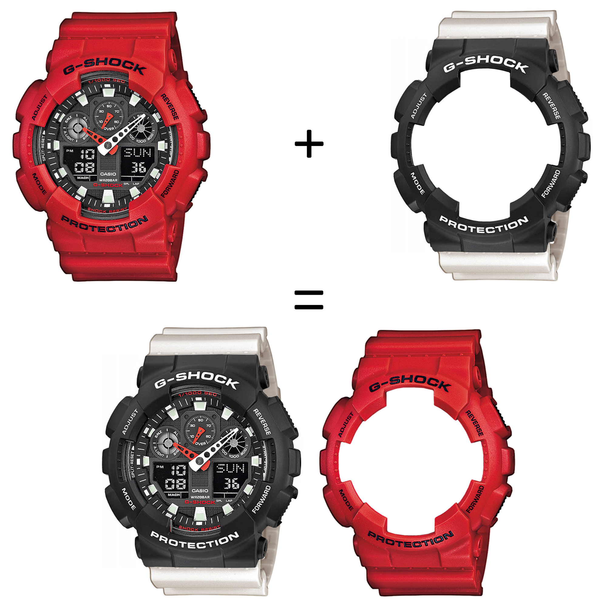 Casio SET GA-100B-4AER + BEZEL 10508136 + PASEK 10395227 zegarek