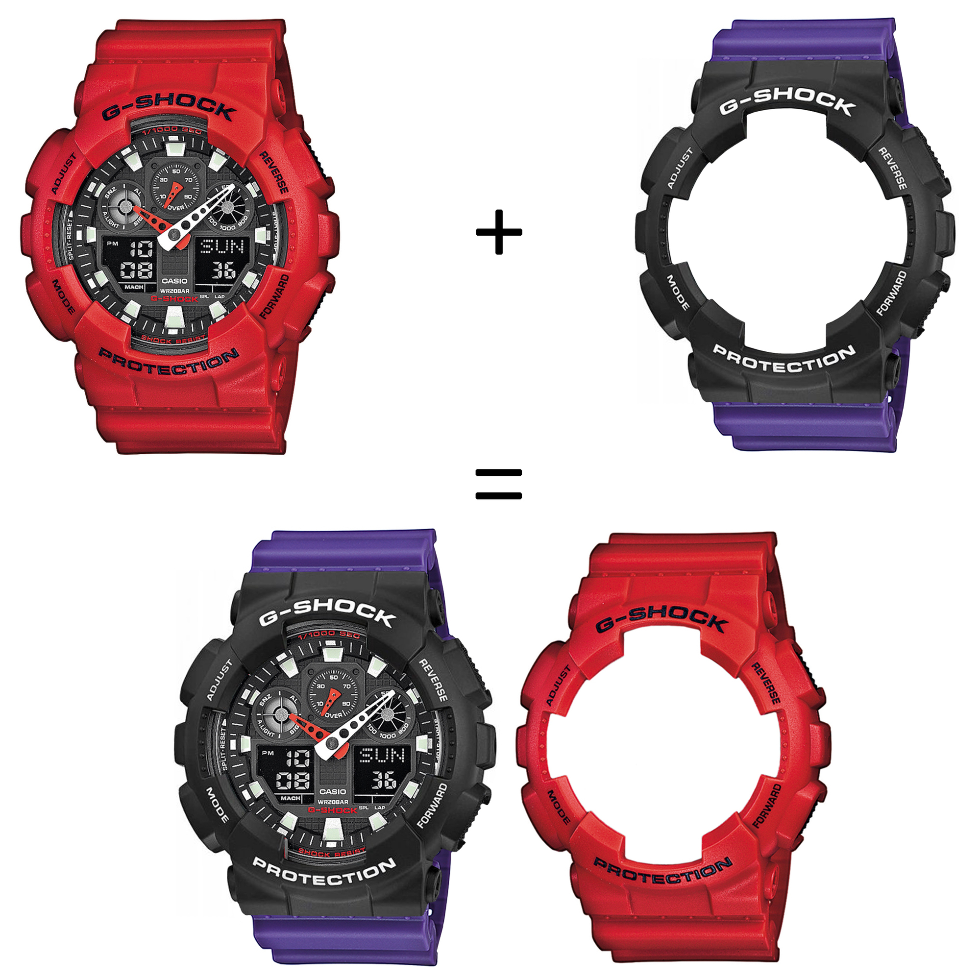 Casio SET GA-100B-4AER + BEZEL 10508136 + PASEK 10498156 zegarek - miniatura 2