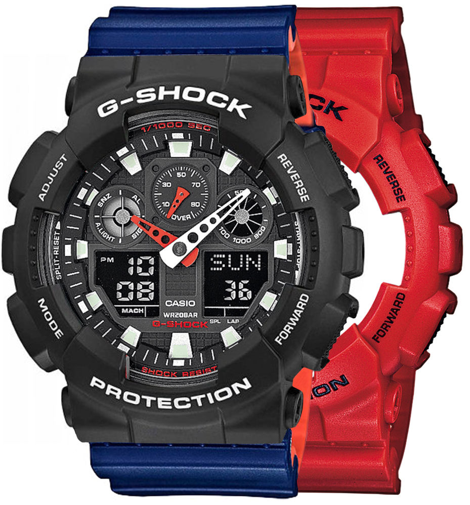  Casio G-SHOCK SET GA-100B-4AER + BEZEL 10508136 + PASEK 10527467 