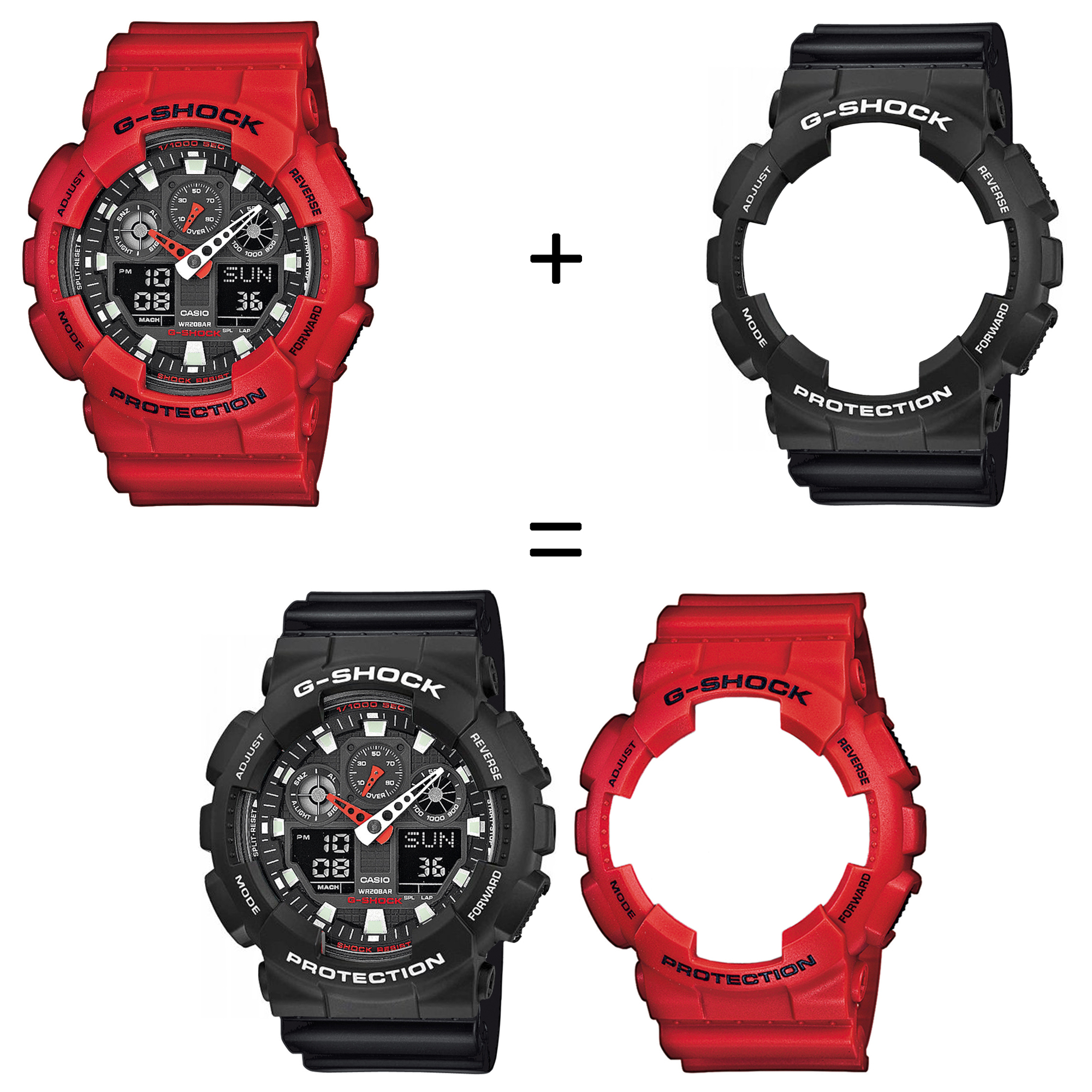 Casio SET GA-100B-4AER + BEZEL 10508136 + PASEK 10536683 zegarek - miniatura 2