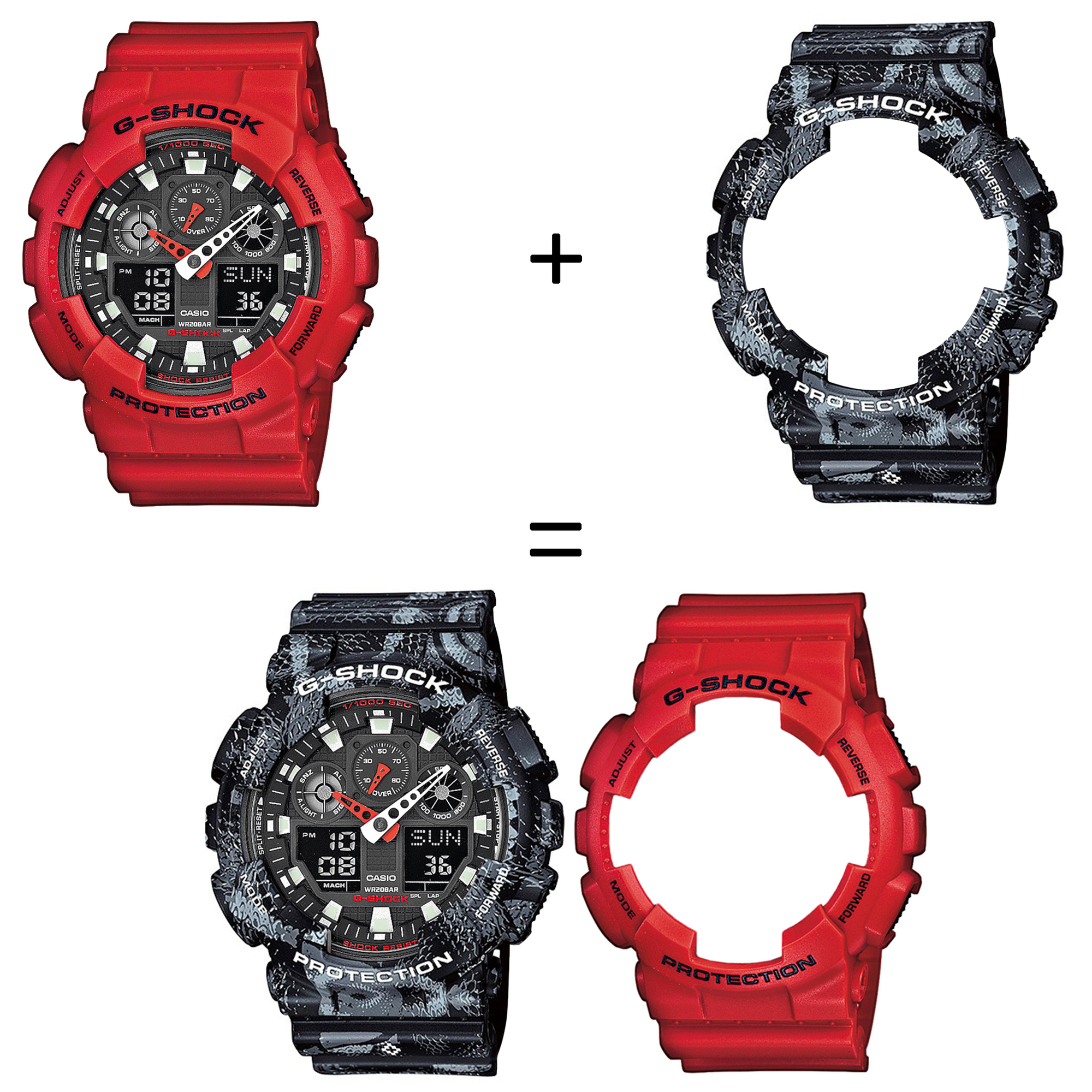 Casio SET GA-100B-4AER + BEZEL 10520052 + PASEK 10520049 zegarek - miniatura 2