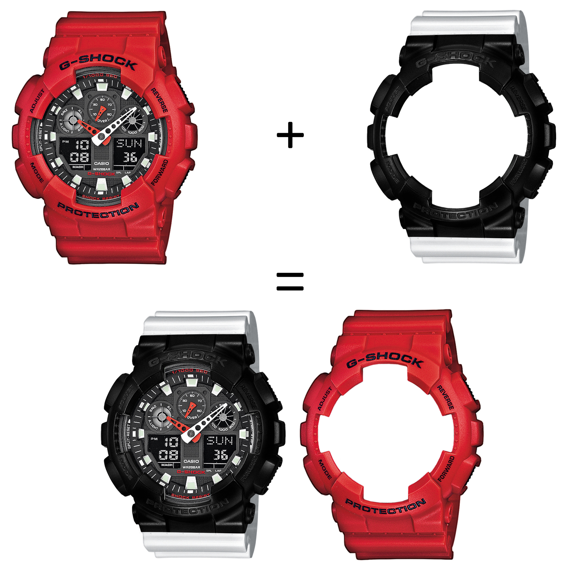 Casio SET GA-100B-4AER + BEZEL 10523429 + PASEK 10347710 zegarek - miniatura 2