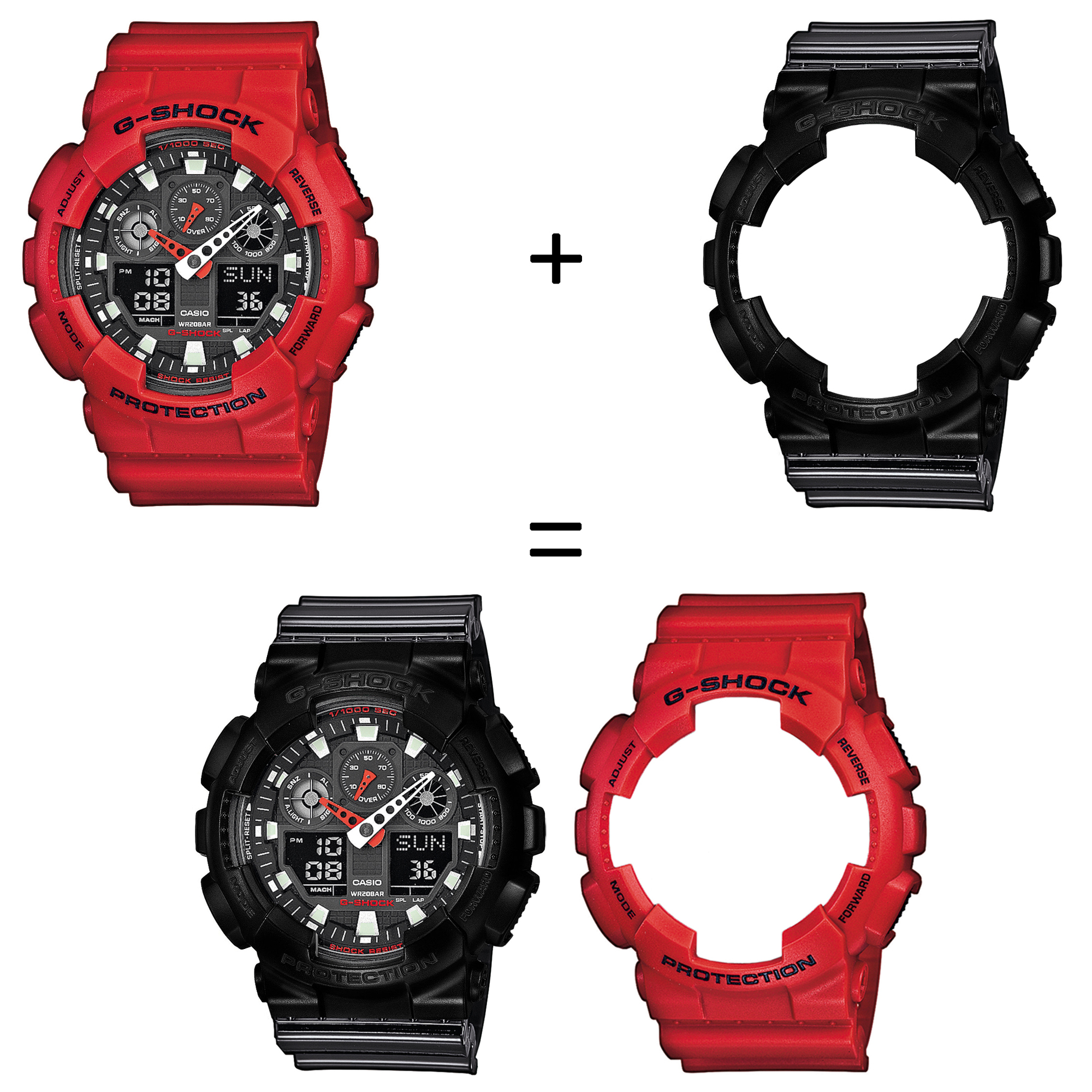 Casio SET GA-100B-4AER + BEZEL 10523429 + PASEK 10378391 zegarek - miniatura 2
