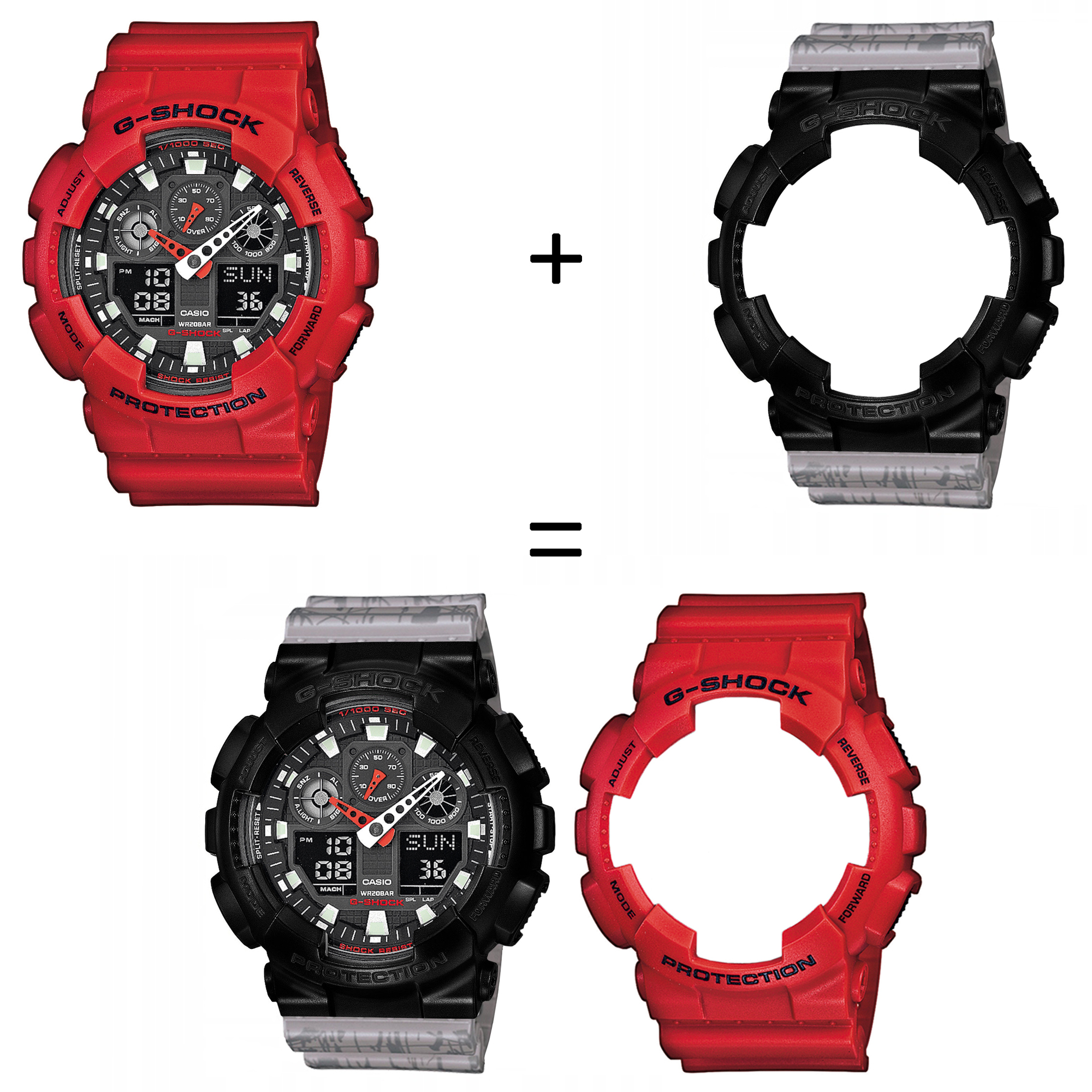 Casio SET GA-100B-4AER + BEZEL 10523429 + PASEK 10498174 zegarek - miniatura 2