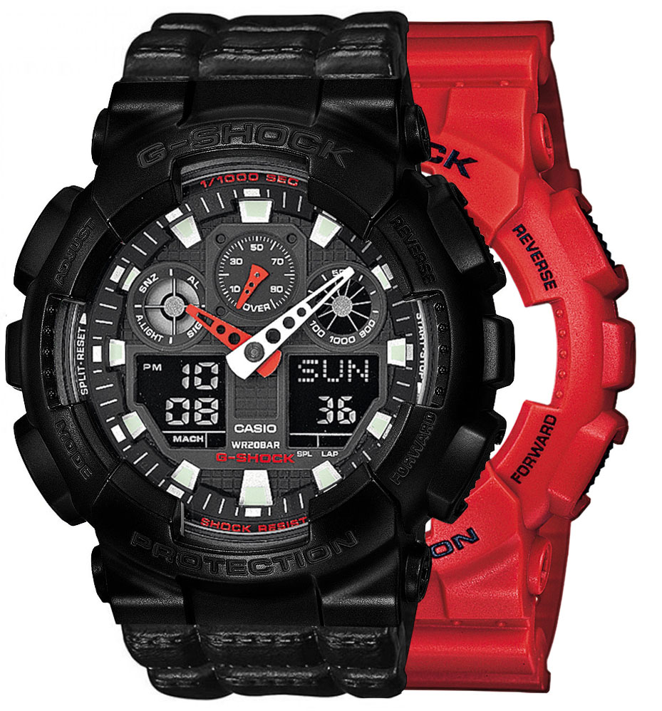 G-SHOCK SET GA-100B-4AER + BEZEL 10523429 + PASEK 10559686