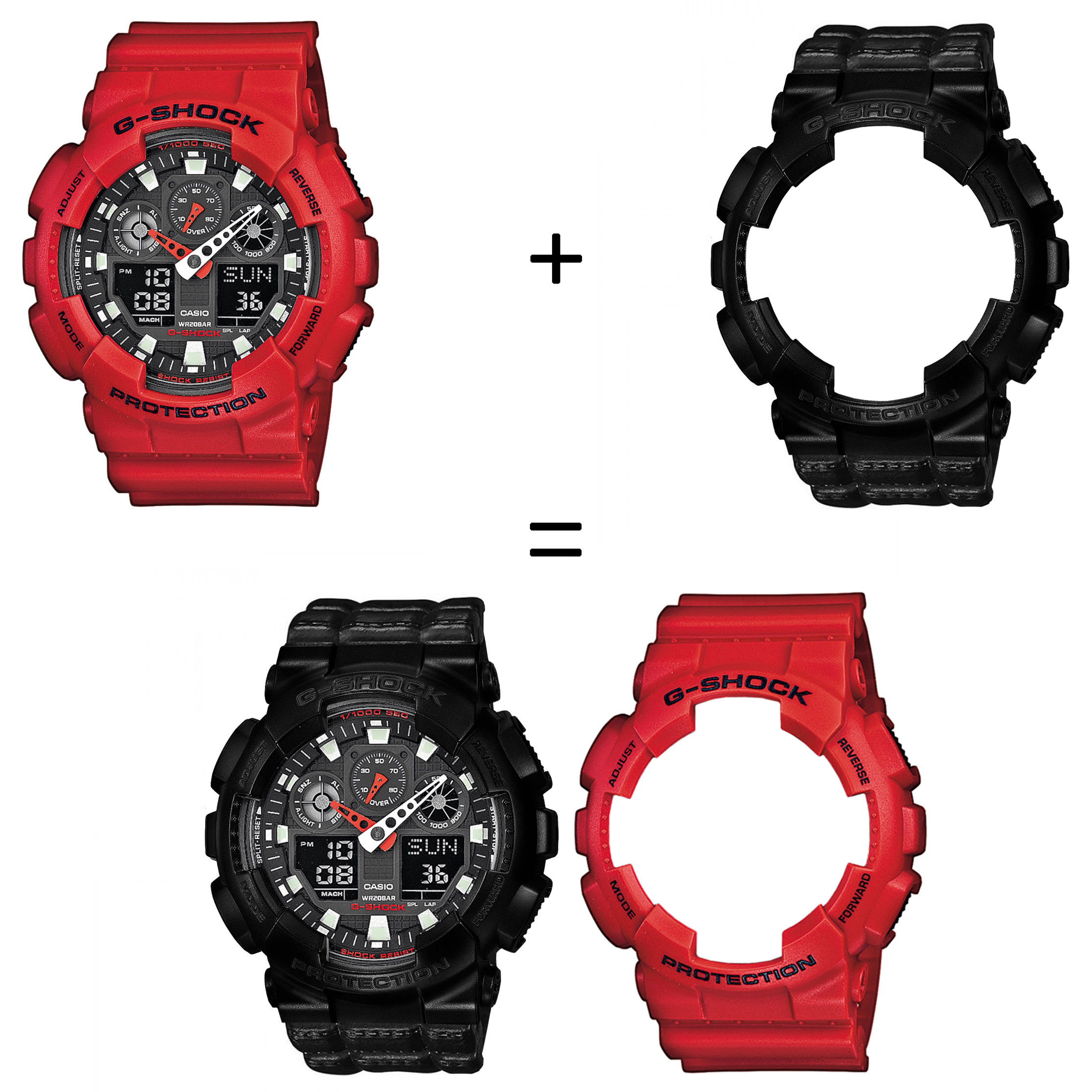 Casio SET GA-100B-4AER + BEZEL 10523429 + PASEK 10559686 zegarek - miniatura 2