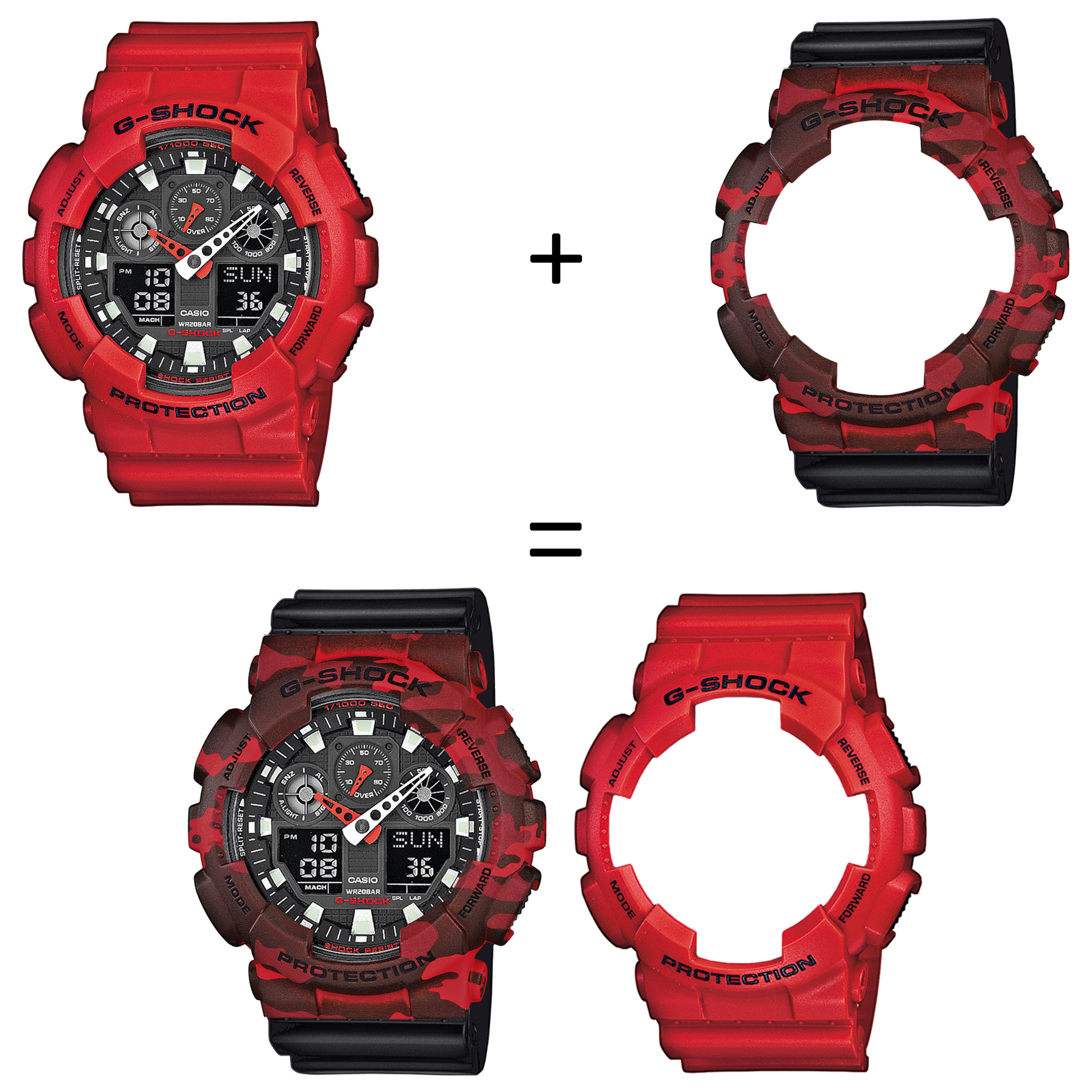 Casio SET GA-100B-4AER + BEZEL 10530688 + PASEK 10347688 zegarek - miniatura 2
