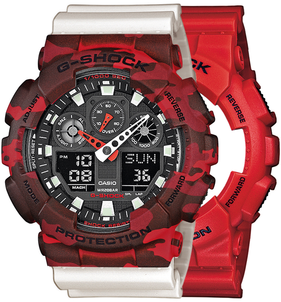 G-SHOCK SET GA-100B-4AER + BEZEL 10530688 + PASEK 10395227