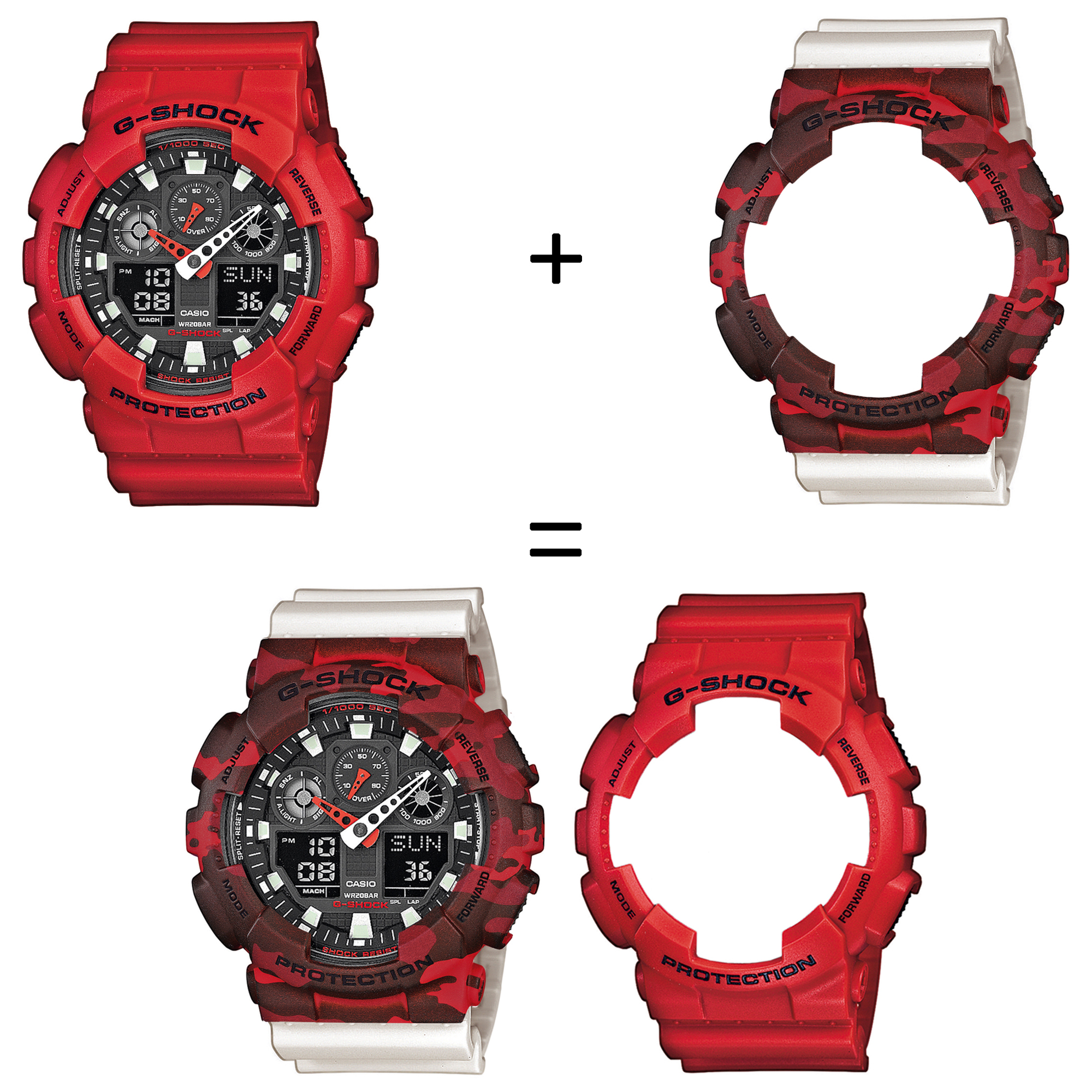 Casio SET GA-100B-4AER + BEZEL 10530688 + PASEK 10395227 zegarek - miniatura 2
