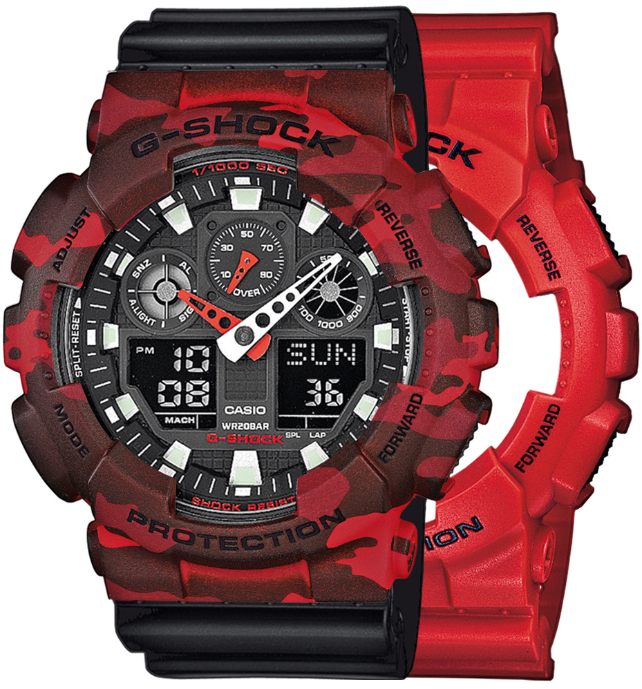 G-SHOCK SET GA-100B-4AER + BEZEL 10530688 + PASEK 10536683