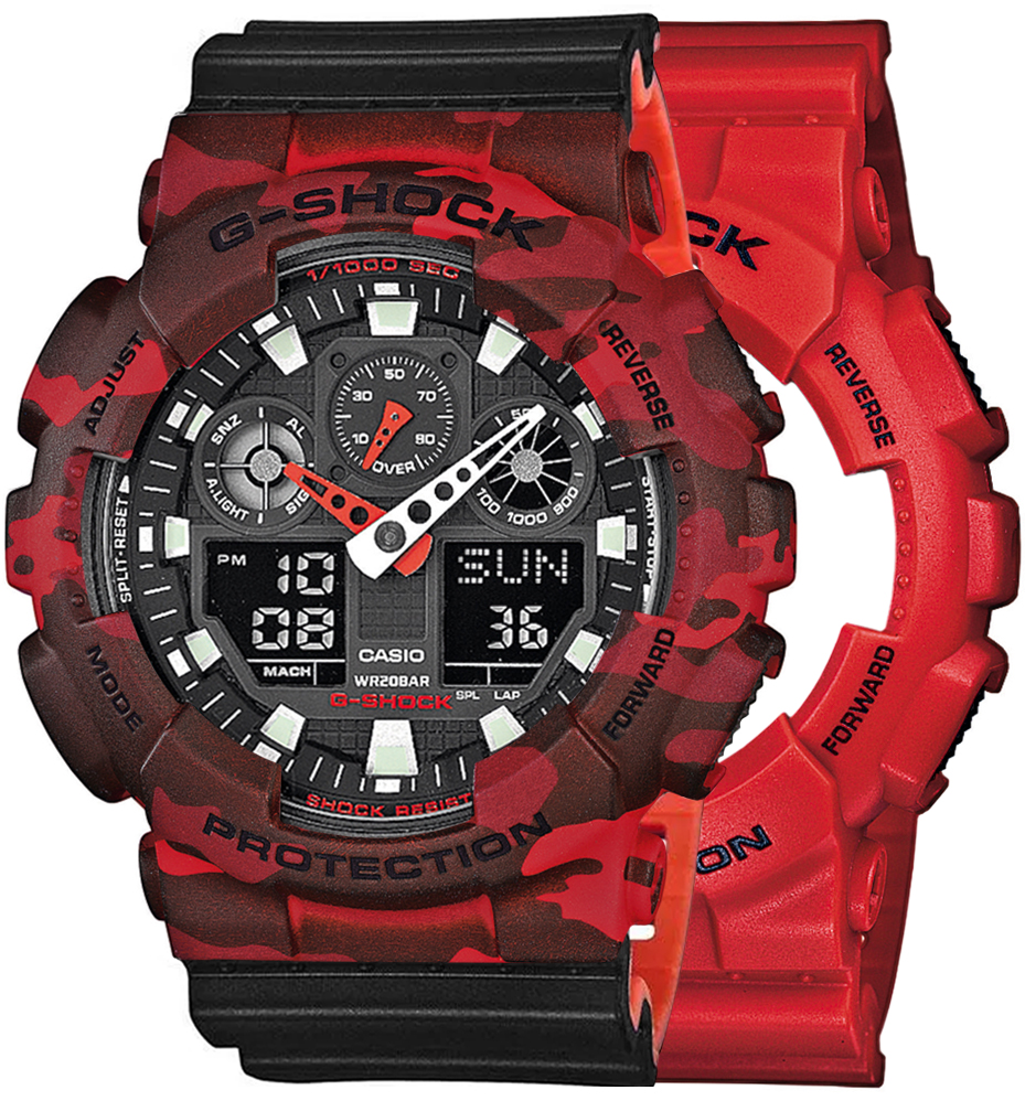 G-SHOCK SET GA-100B-4AER + BEZEL 10530688 + PASEK 10577142