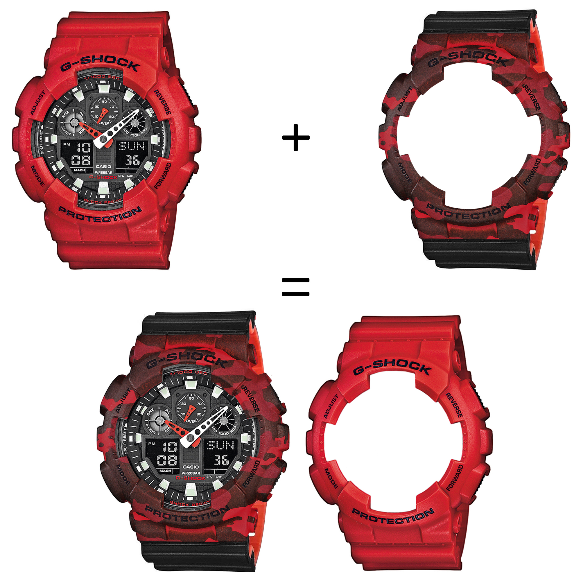 Casio SET GA-100B-4AER + BEZEL 10530688 + PASEK 10577142 zegarek - miniatura 2