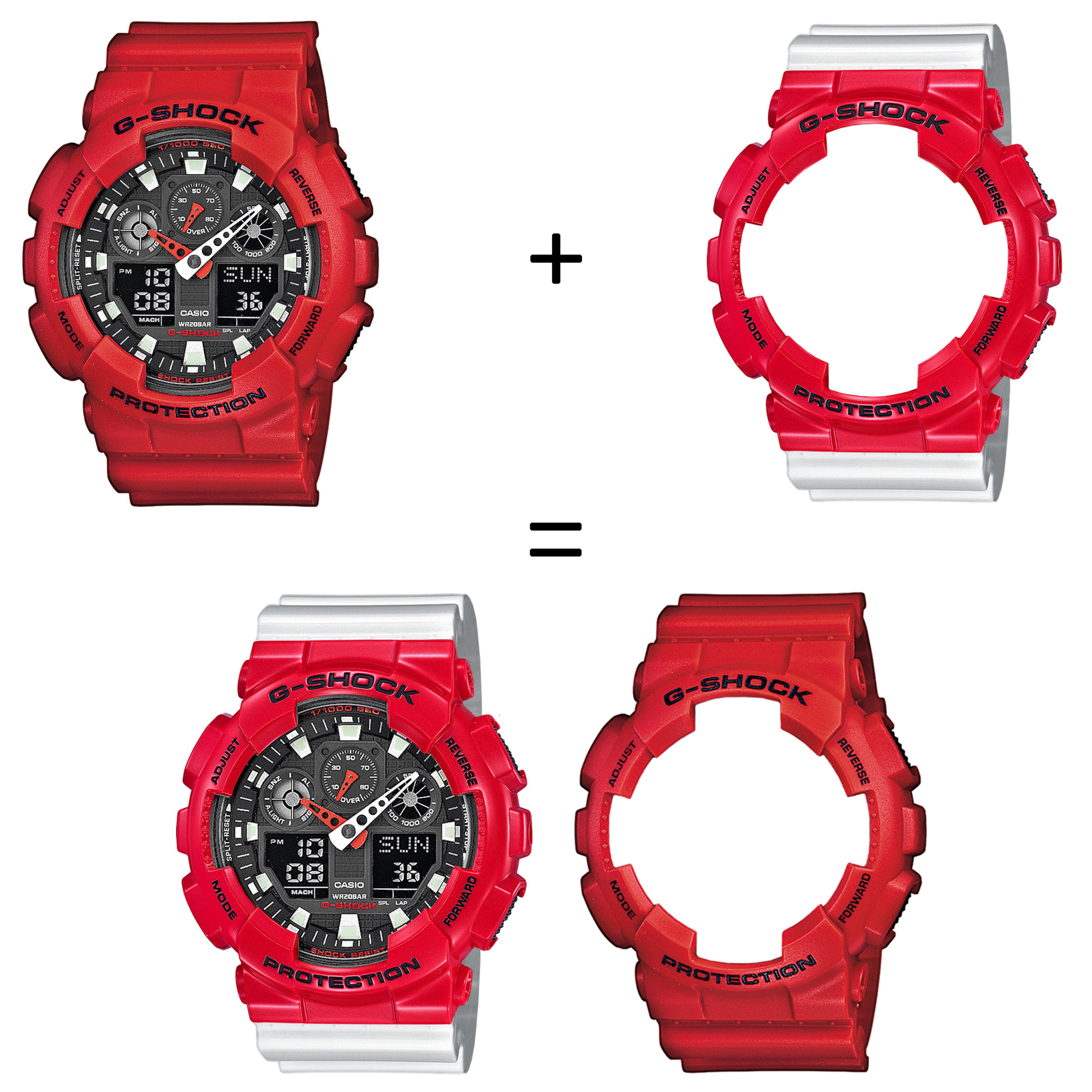Casio SET GA-100B-4AER + BEZEL 10557822 + PASEK 10347710 zegarek - miniatura 2