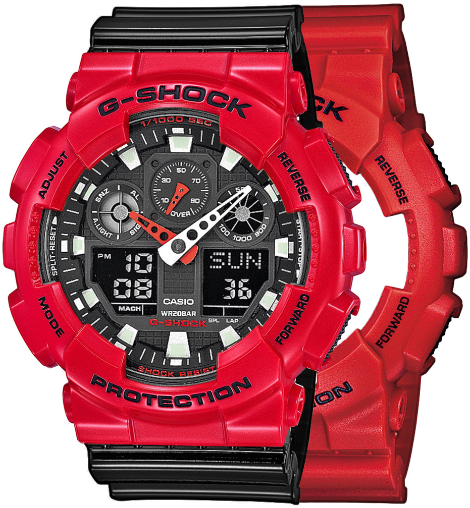 G-SHOCK SET GA-100B-4AER + BEZEL 10557822 + PASEK 10378391
