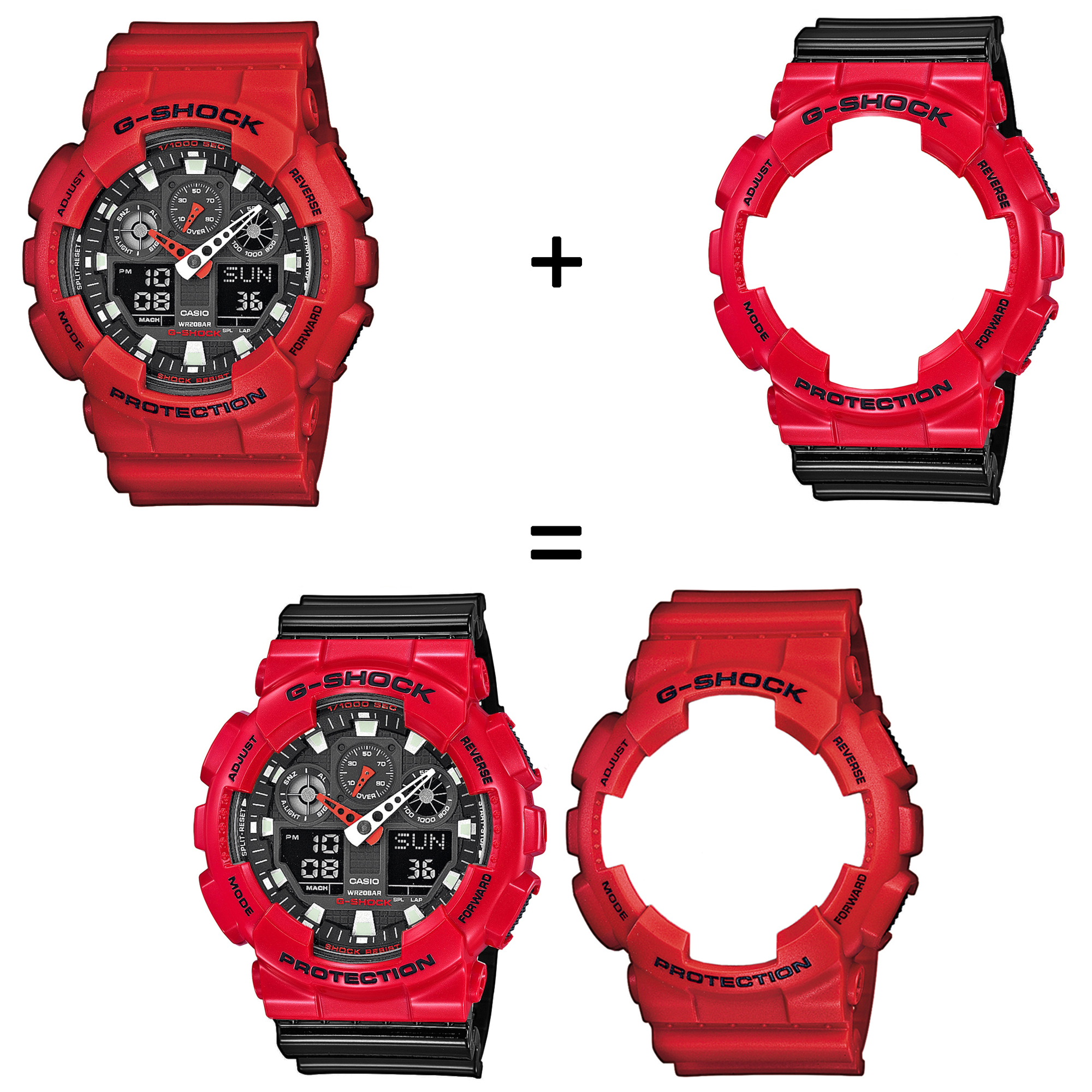 Casio SET GA-100B-4AER + BEZEL 10557822 + PASEK 10378391 zegarek - miniatura 2