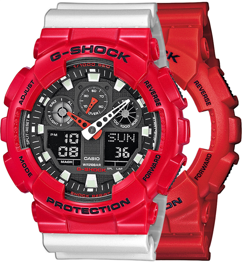 G-SHOCK SET GA-100B-4AER + BEZEL 10557822 + PASEK 10430571