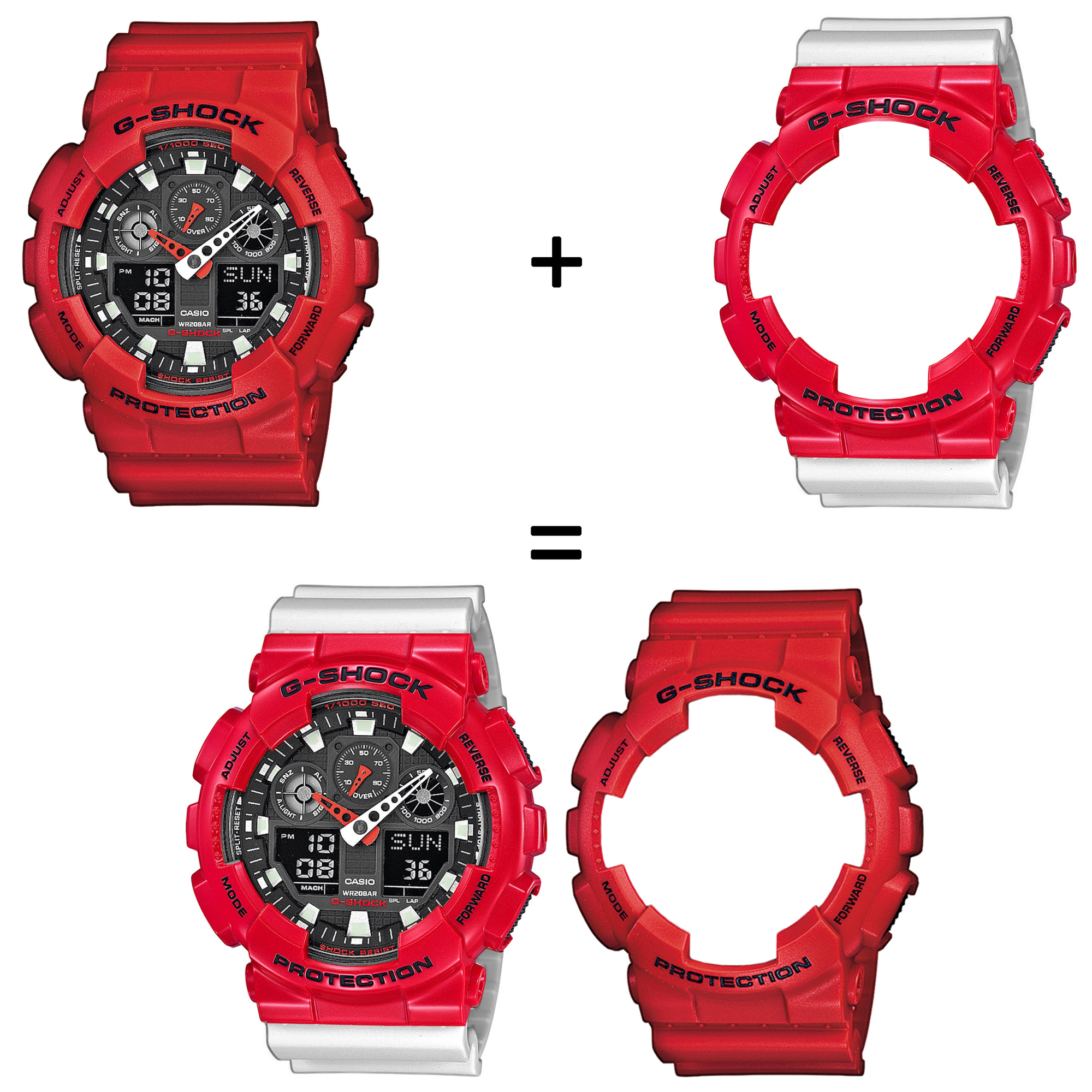 Casio SET GA-100B-4AER + BEZEL 10557822 + PASEK 10430571 zegarek - miniatura 2