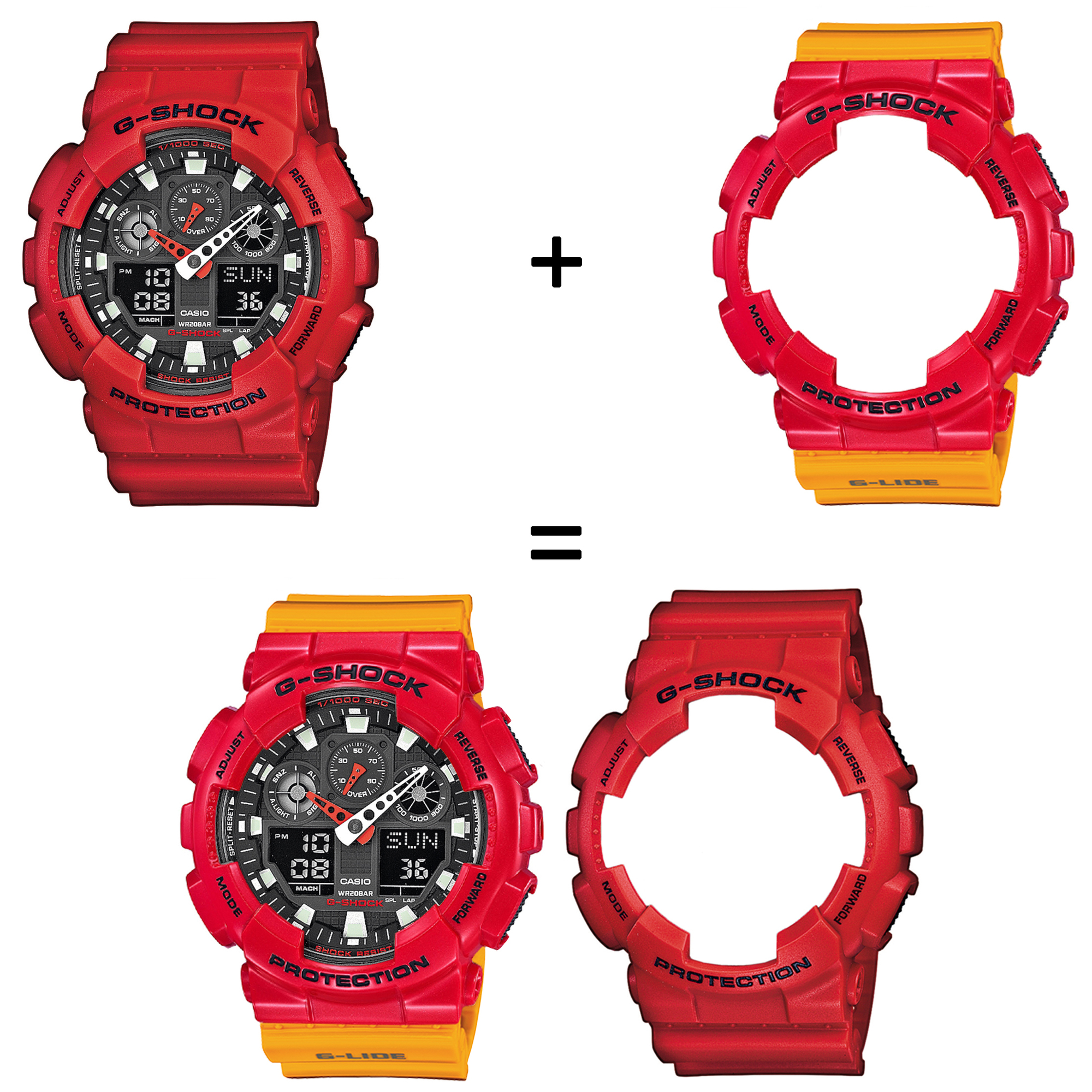 Casio SET GA-100B-4AER + BEZEL 10557822 + PASEK 10457913 zegarek - miniatura 2