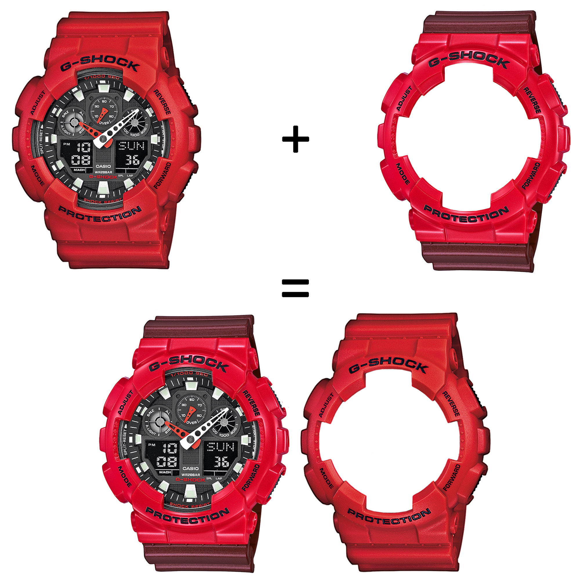 Casio SET GA-100B-4AER + BEZEL 10557822 + PASEK 10477355 zegarek - miniatura 2