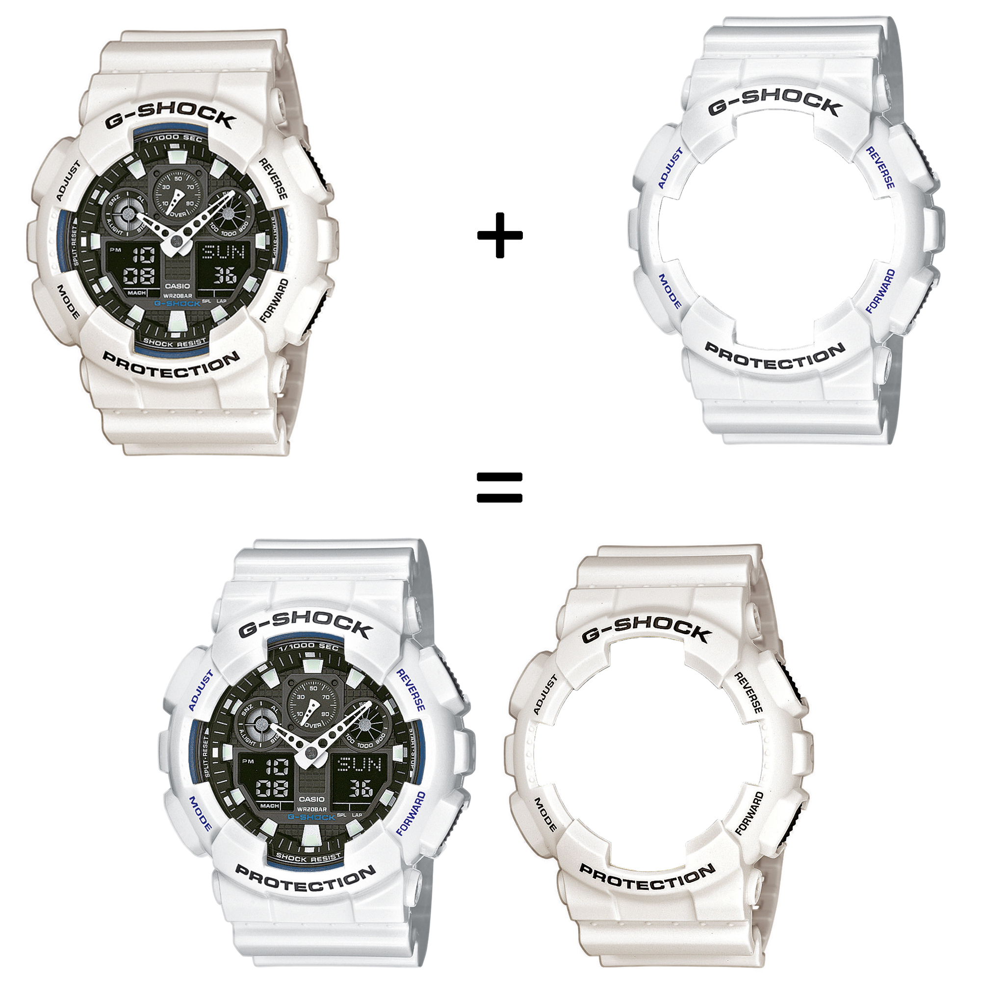 Casio SET GA-100B-7AER + BEZEL 10347600 + PASEK 10430571 zegarek - miniatura 2